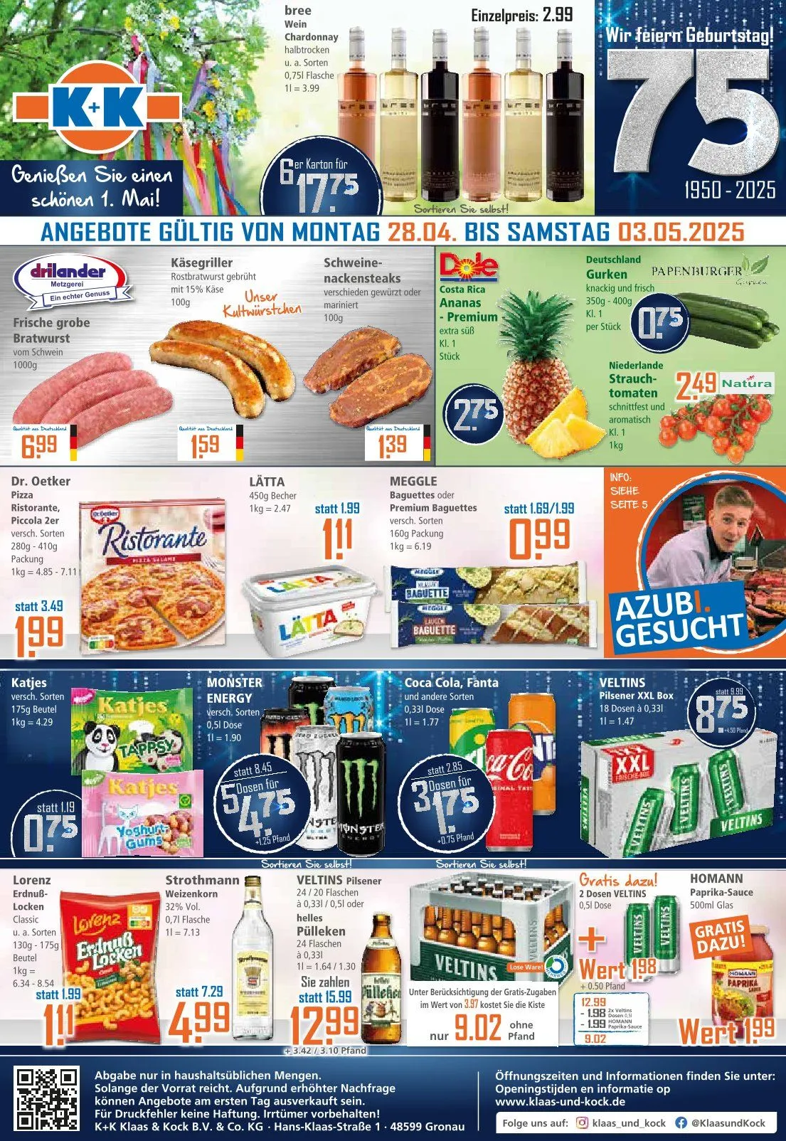 Klaas und Kock  Prospekte von 28. April bis 3. April 2025 - Prospekt seite 