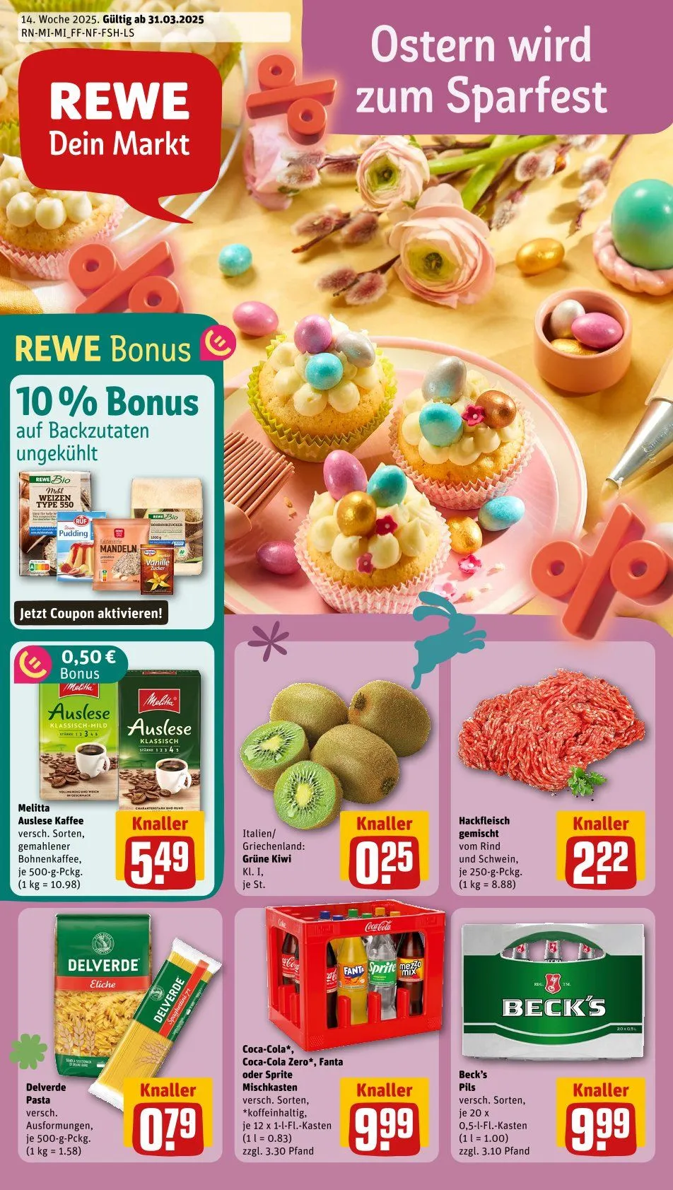 Rewe Prospekt von 31. März bis 6. April 2025 - Prospekt seite 1