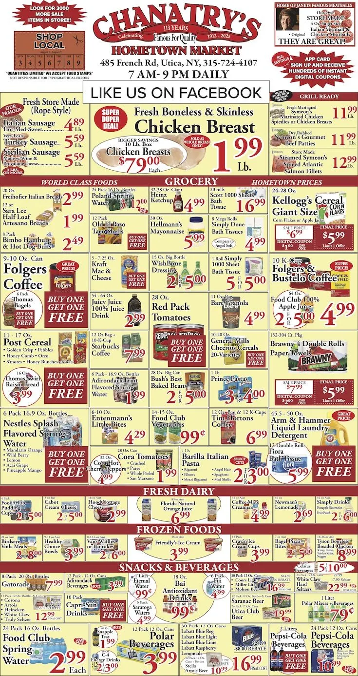 Weekly ad Chanatry's Hometown Market Sales from August 3 to August 9 2025 - Page 2