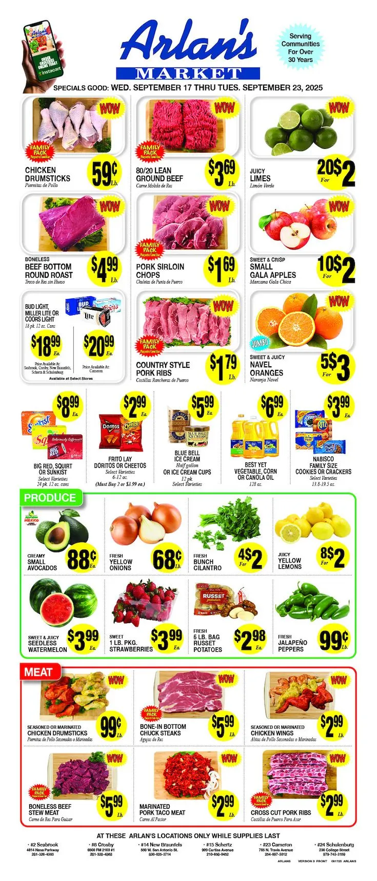 Weekly ad Arlan's Market Sales from September 17 to September 24 2025 - Page 1