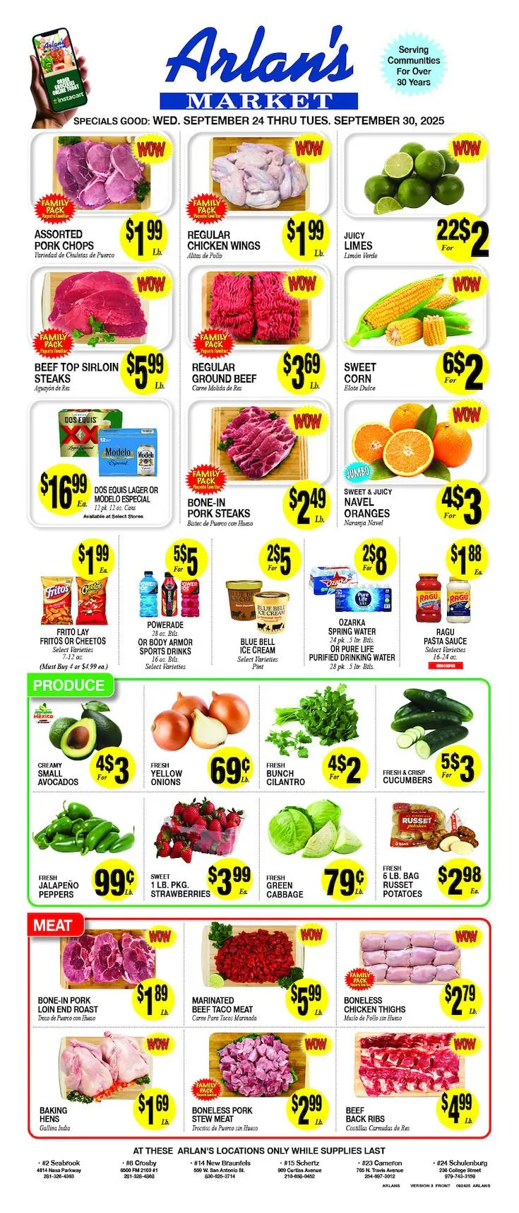 Weekly ad Arlan's Market Sales from September 24 to September 30 2025 - Page 1