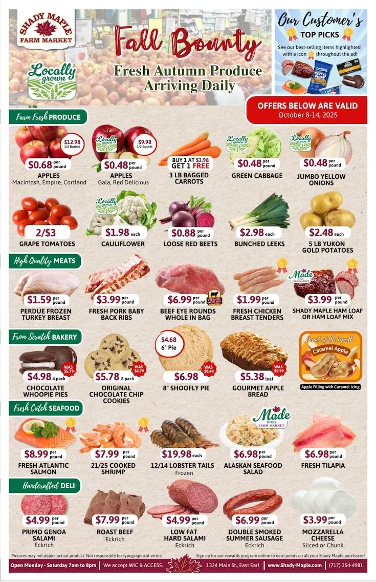 Weekly ad Shady Maple Sales from October 8 to October 14 2025 - Page 1