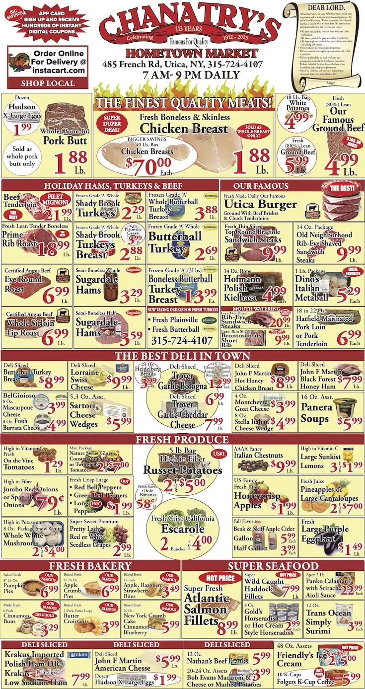 Weekly ad  Chanatry's Hometown Market Sales from November 9 to November 17 2025 - Page 1