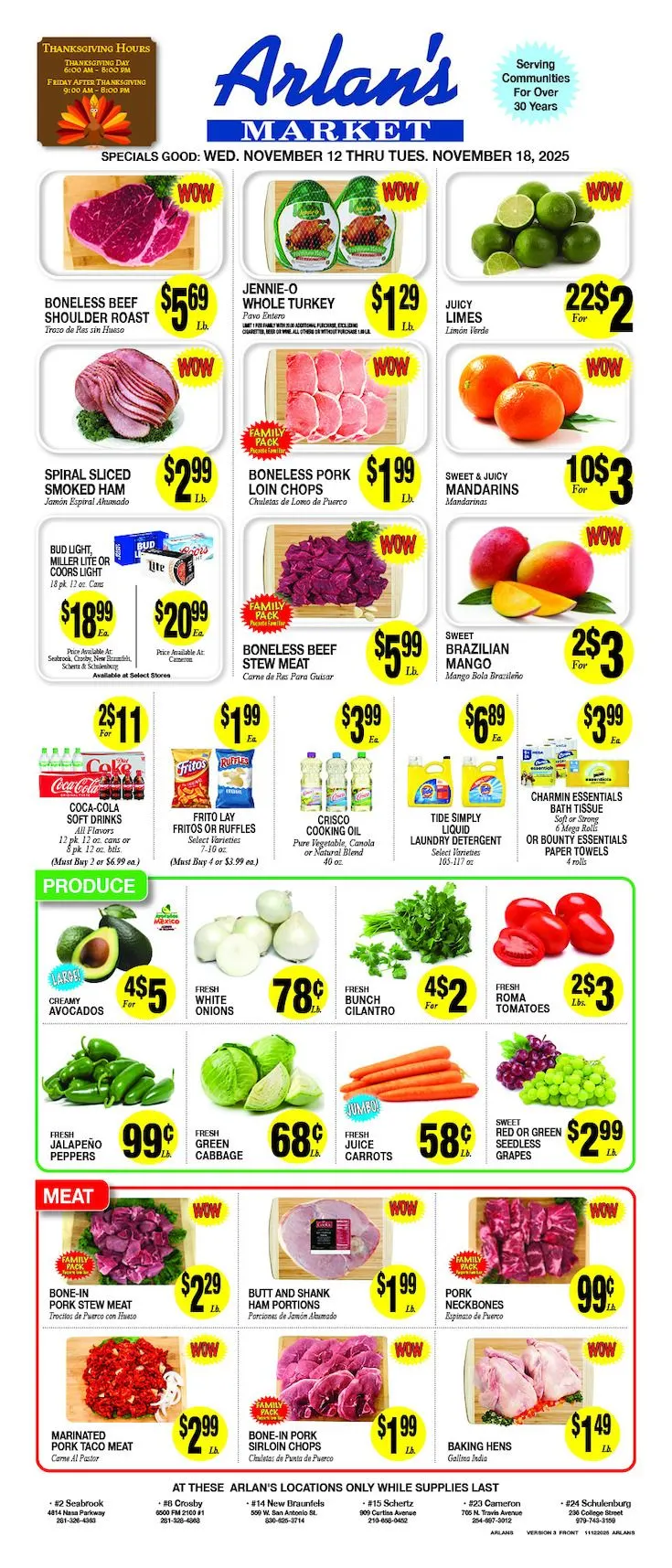 Weekly ad Arlan's Market Sales from November 12 to November 18 2025 - Page 1