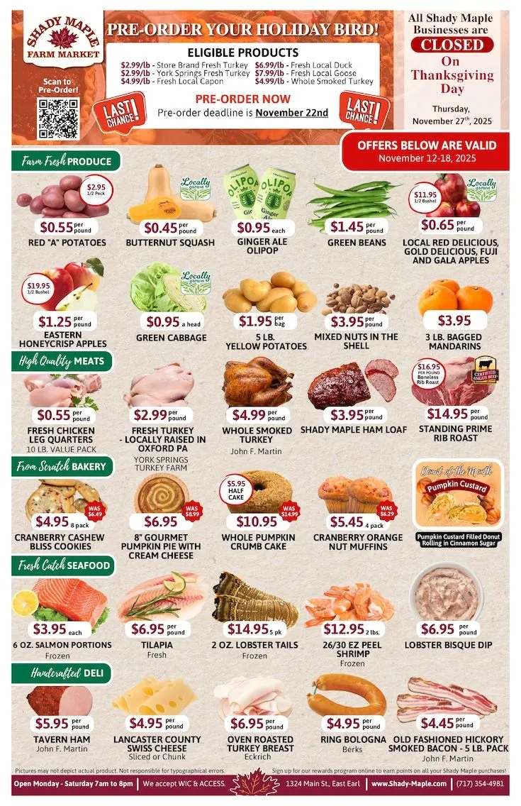 Weekly ad Shady Maple Sales from November 12 to November 18 2025 - Page 1
