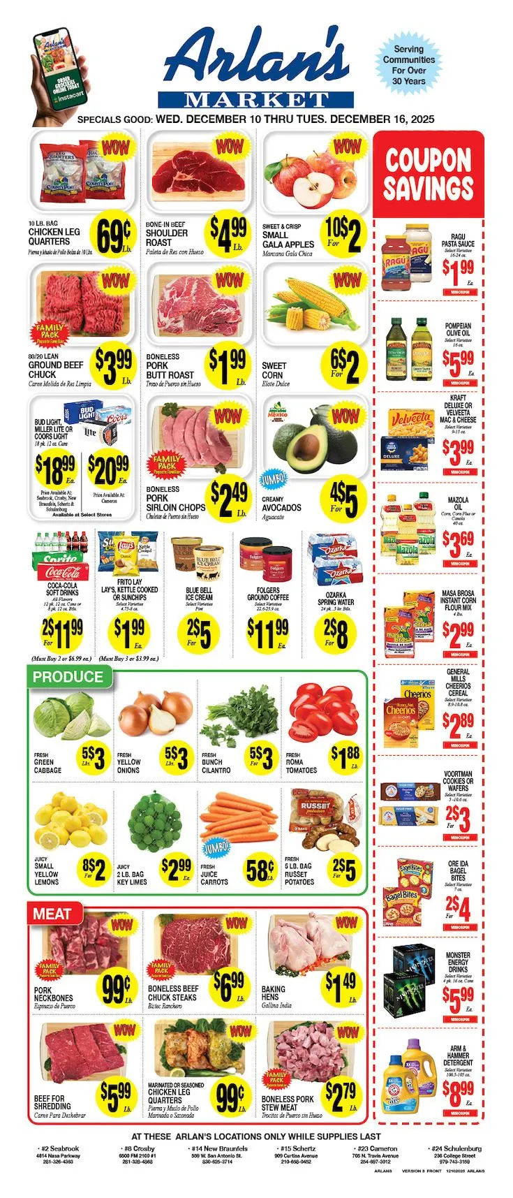 Weekly ad Arlan's Market Sales from December 10 to December 16 2025 - Page 1