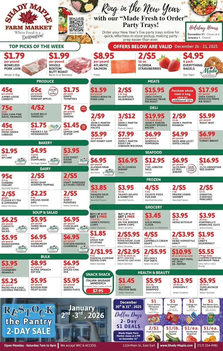 Weekly ad Shady Maple from December 26 to December 31 2025 - Page 1