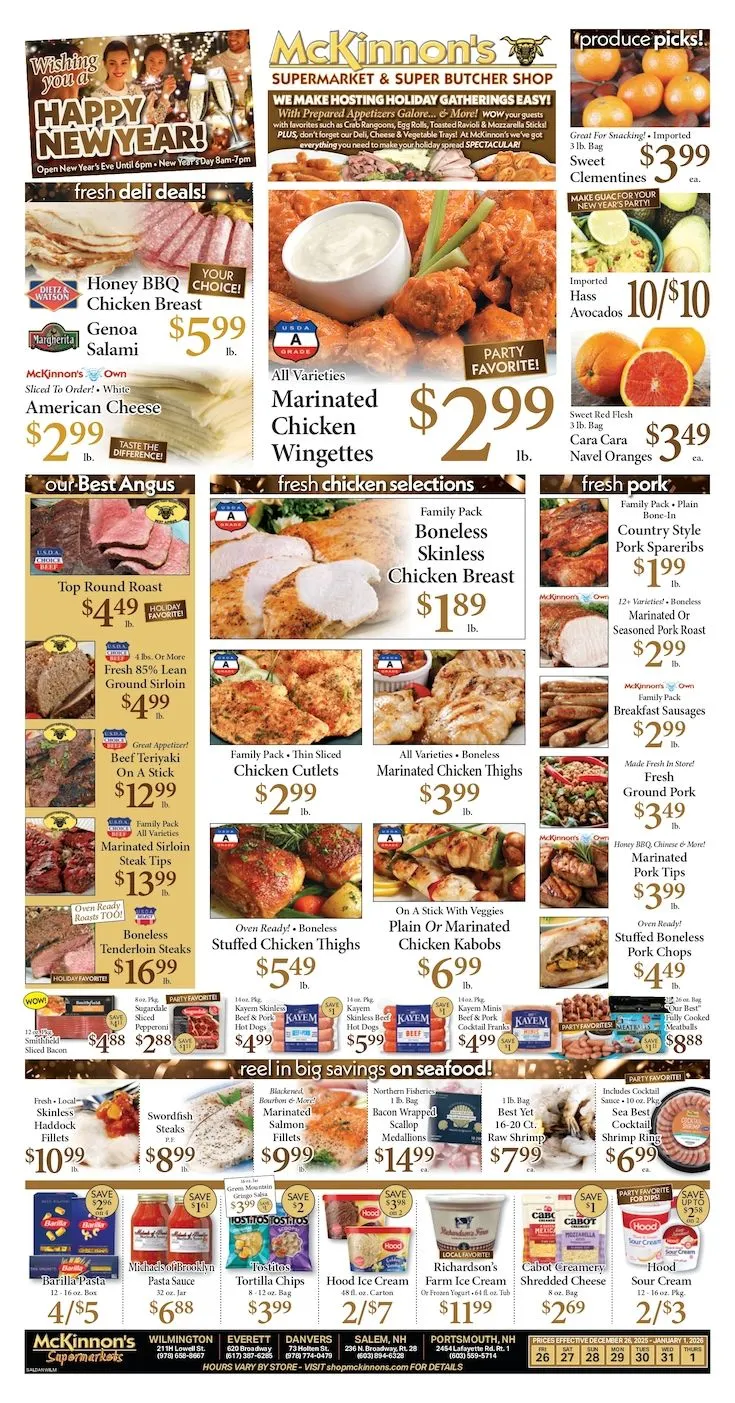 Weekly ad  McKinnon's Supermarkets Sales from December 26 to January 1 2026 - Page 1
