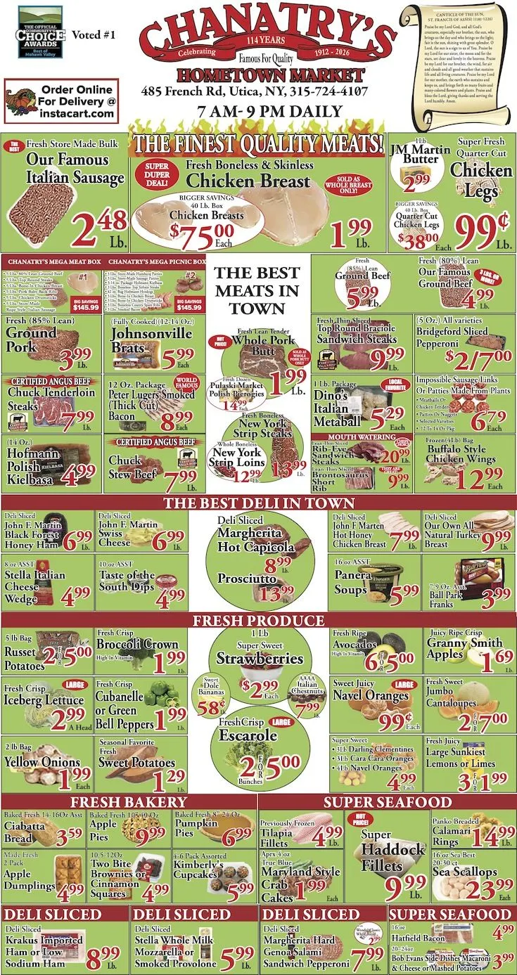 Weekly ad  Chanatry's Hometown Market Sales from January 11 to January 17 2026 - Page 1