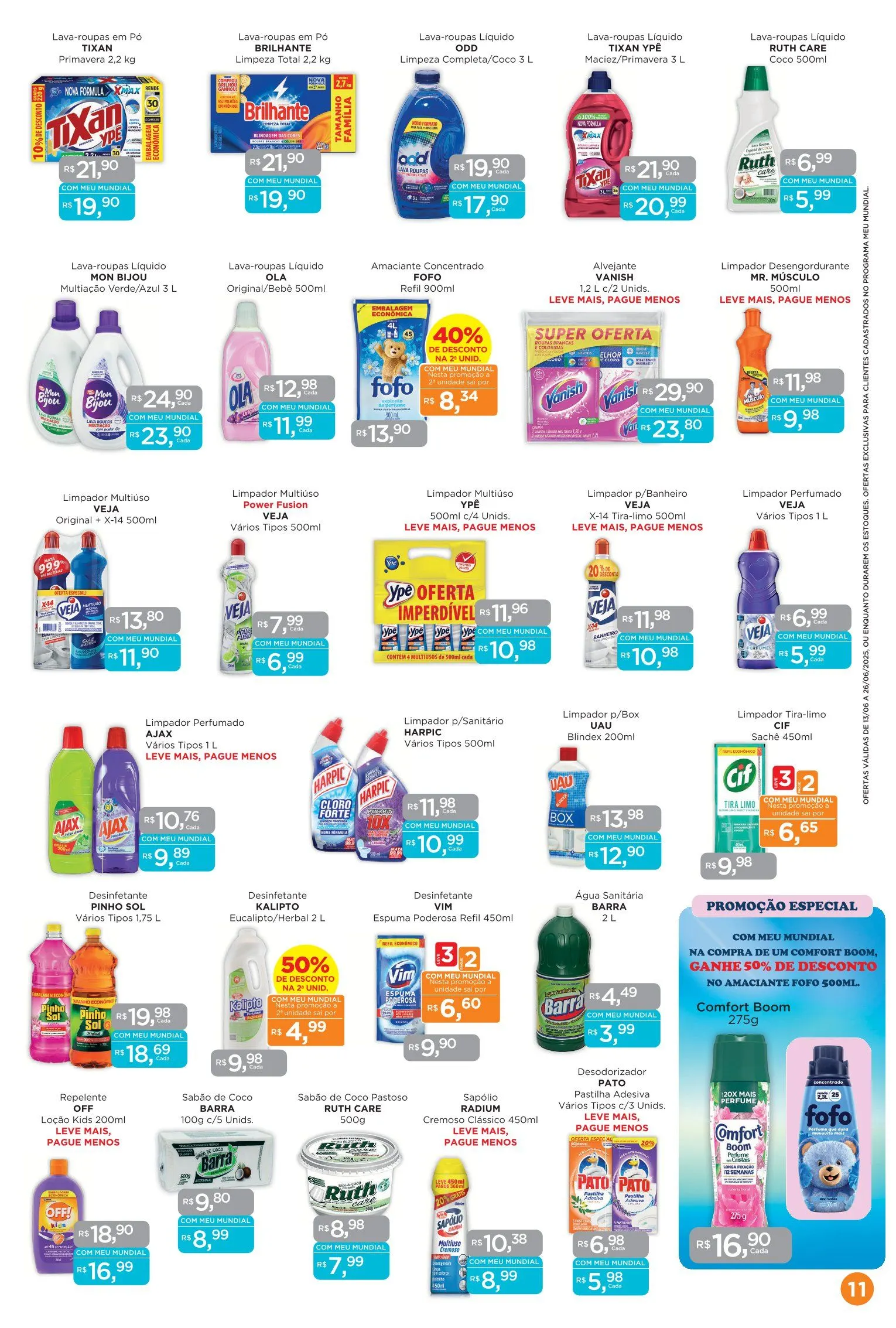 Encarte de Folhetos Supermercados Mundial 13 de junho até 26 de junho 2025 - Pagina 11