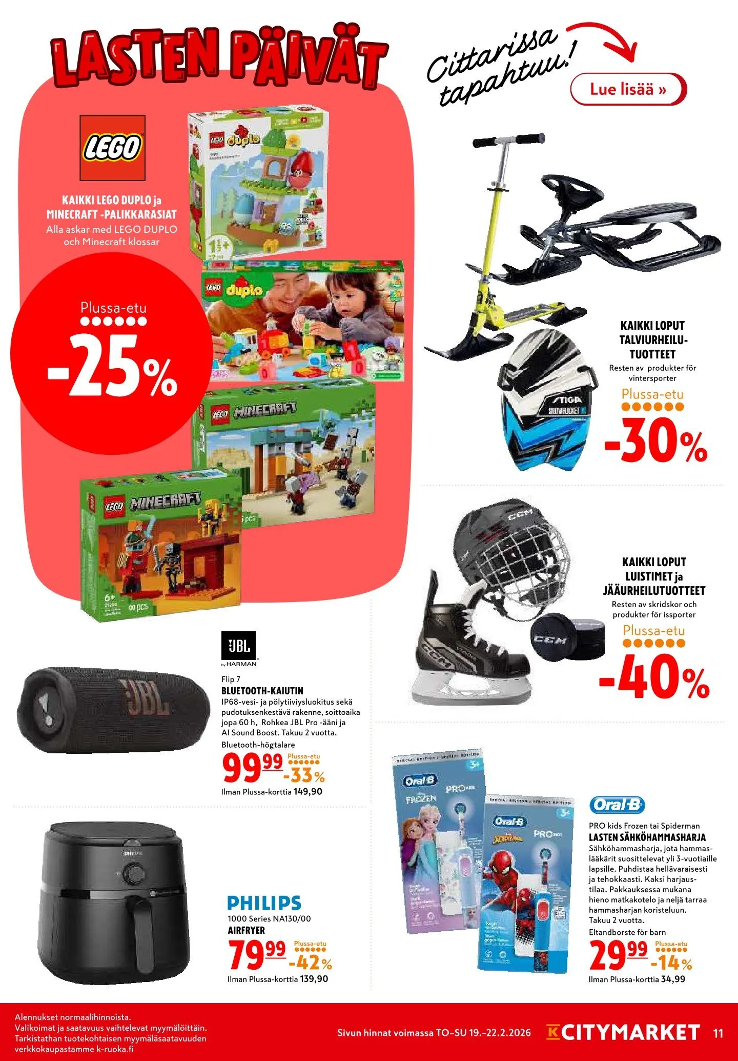 Kaupan K-Citymarket uusimmat tarjoukset voimassa alkaen 19. helmikuuta - 22. helmikuuta 2026 - Tarjouslehti sivu 11