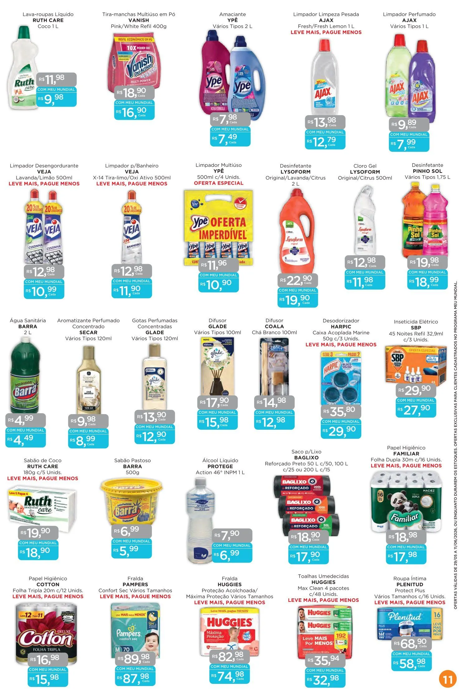 Encarte de Folhetos Supermercados Mundial  29 de maio até 11 de junho 2026 - Pagina 11