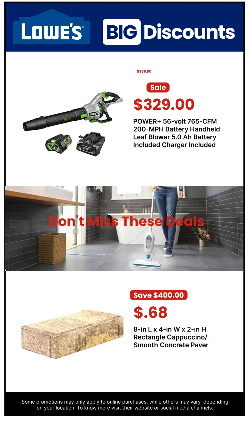 Weekly promotion Lowe's Sales spanning from April 6 to April 26 2026 - Page 11 for Catalogue 365