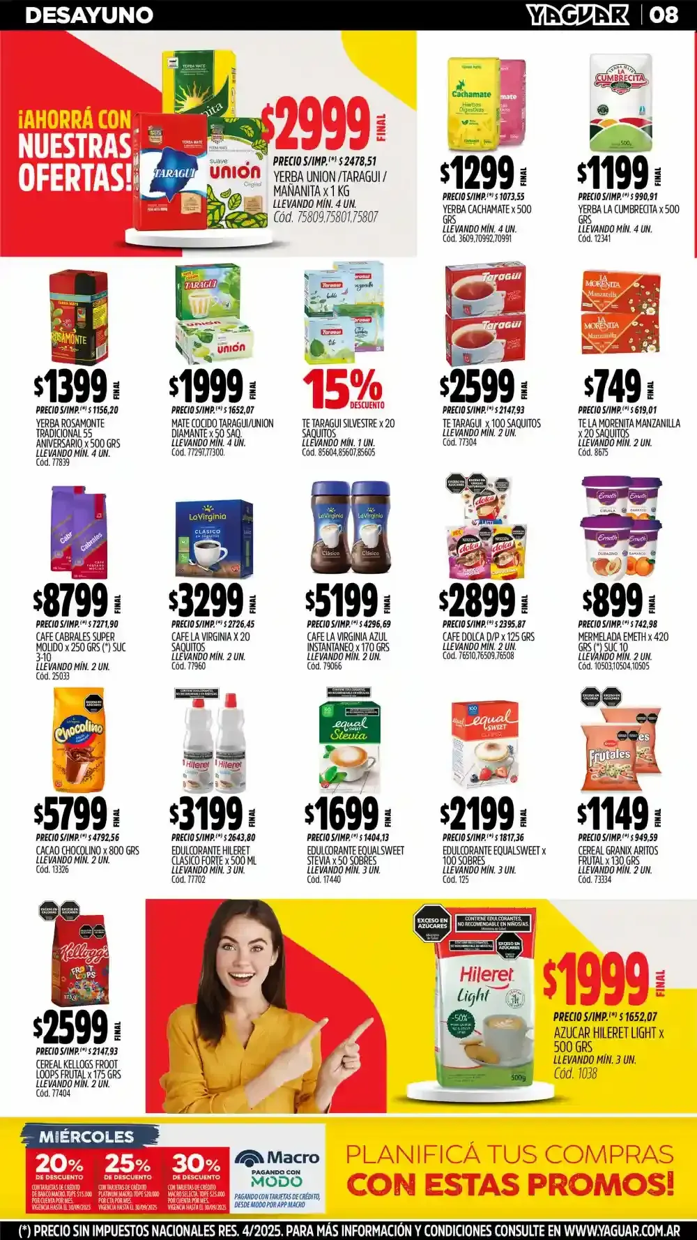 Ofertas de  Ofertas Yaguar - Últimos catálogos 8 de septiembre al 15 de septiembre 2025 - Página 10 del catálogo