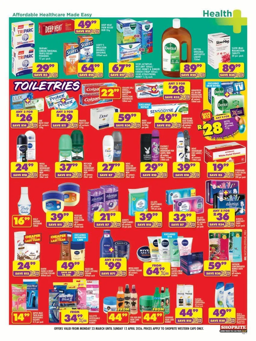 Shoprite Sales from 23 March to 12 April 2026 - Catalogue Page 11