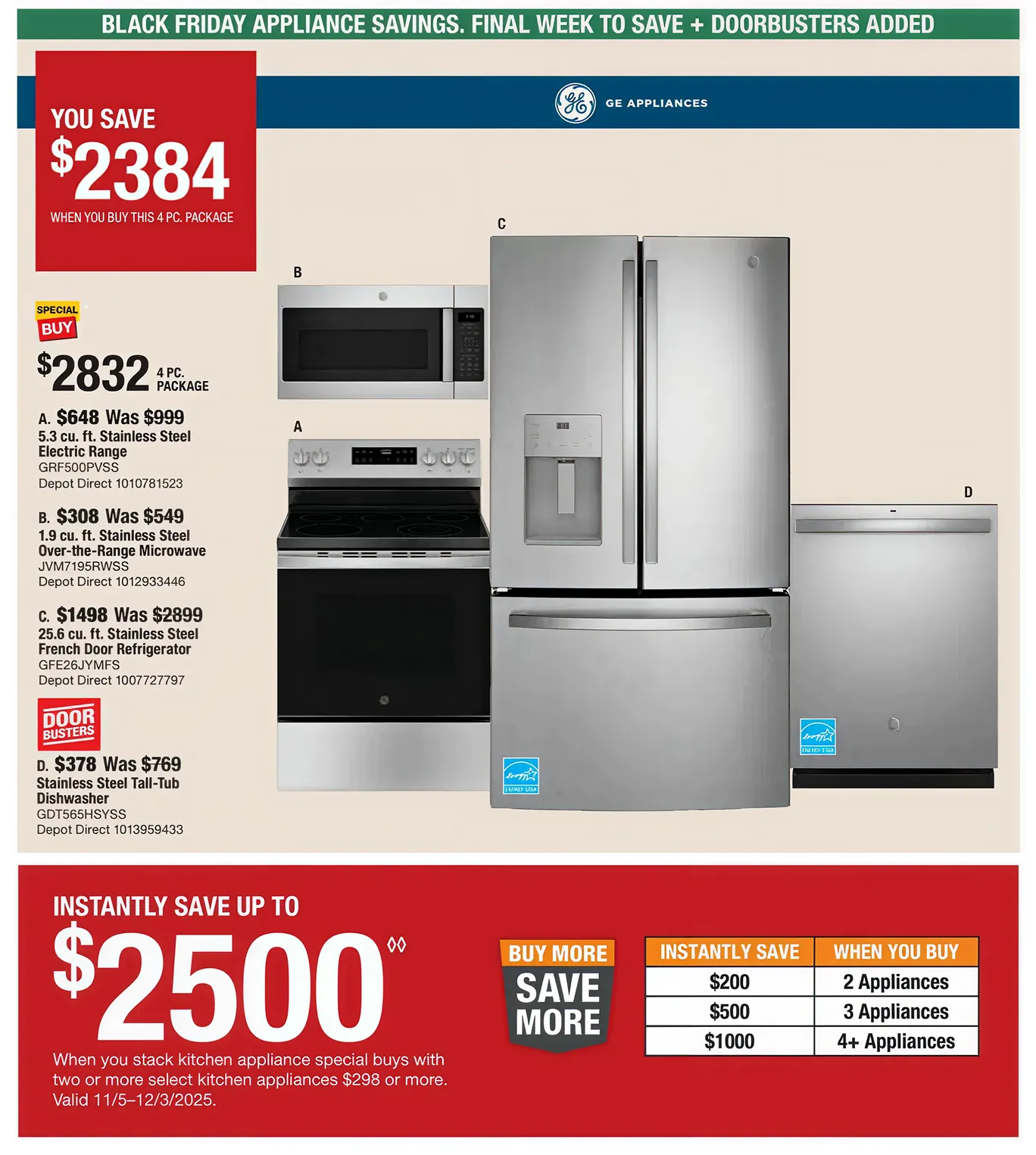 Weekly promotion Home Depot Black Friday spanning from November 27 to December 3 2025 - Page 10 for Catalogue 365