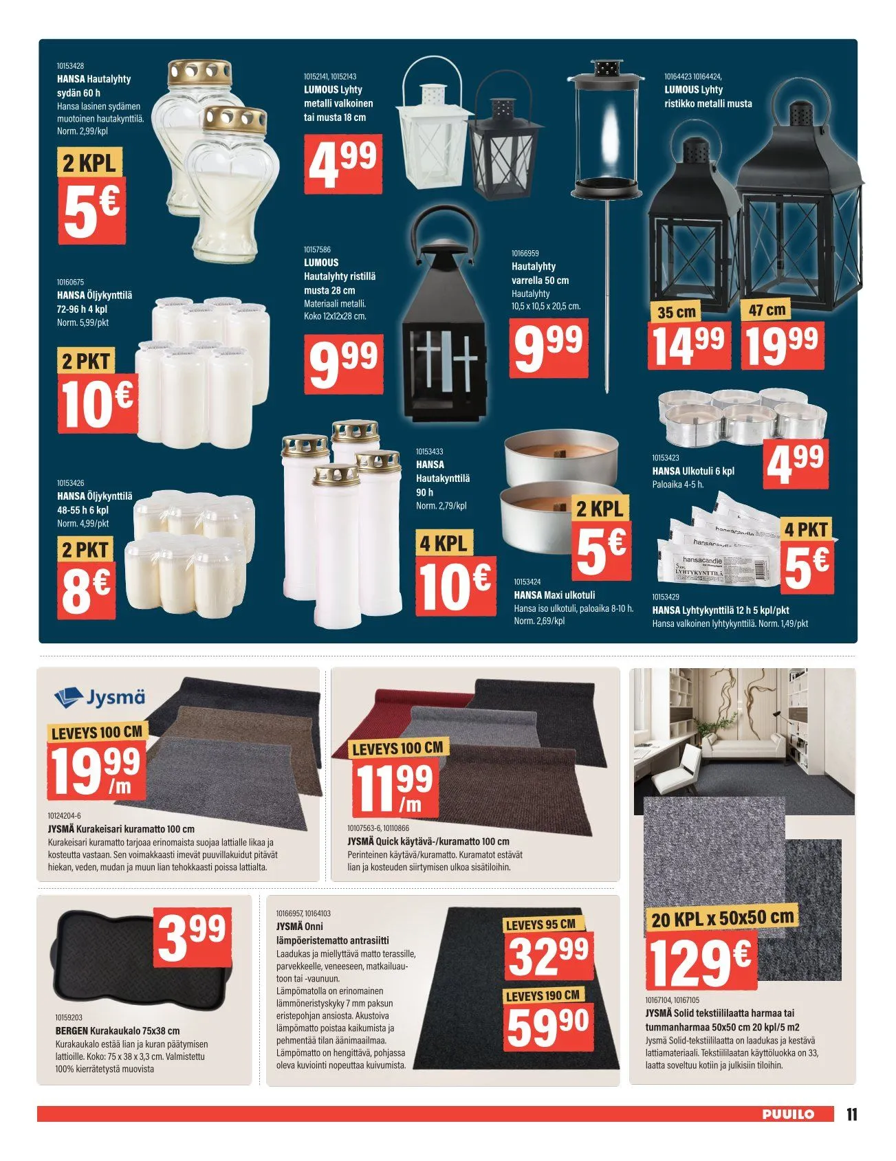 Kaupan Puuilo erikoistarjous voimassa alkaen 27. lokakuuta - 9. marraskuuta 2025 - Tarjouslehti sivu 11