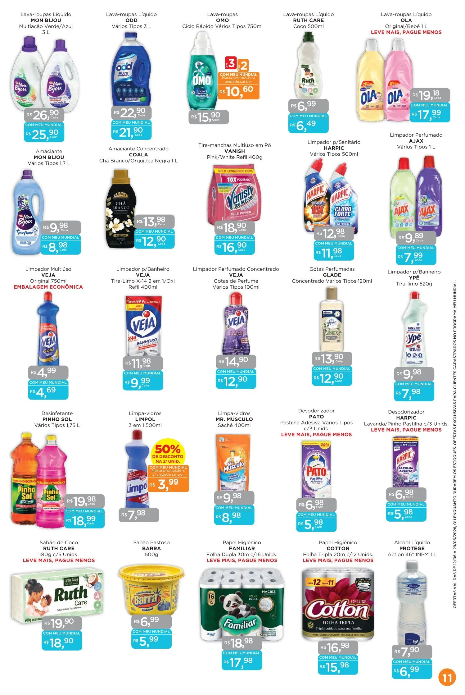 Encarte de Folhetos Supermercados Mundial 12 de junho até 29 de junho 2026 - Pagina 11