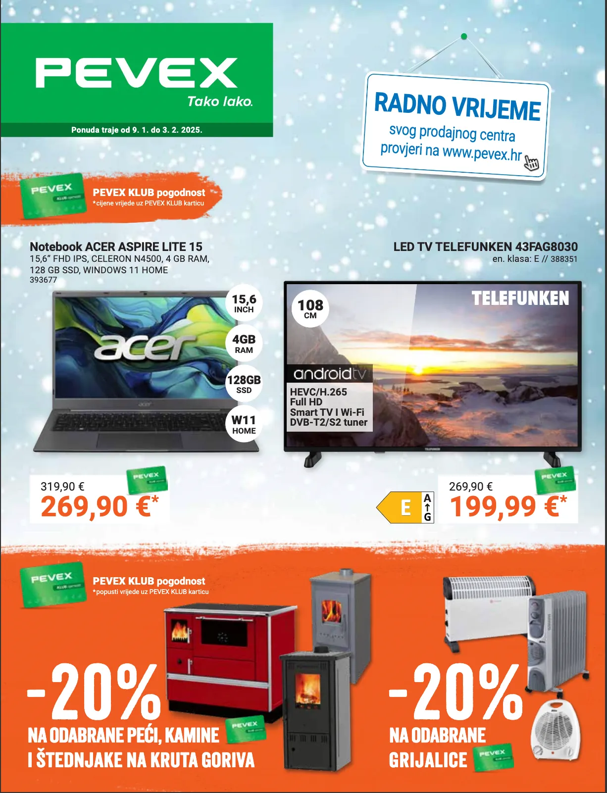 Katalog Posebna ponuda trgovine Pevex od 9. siječnja do 3. veljače 2025. - Pregled Stranica 