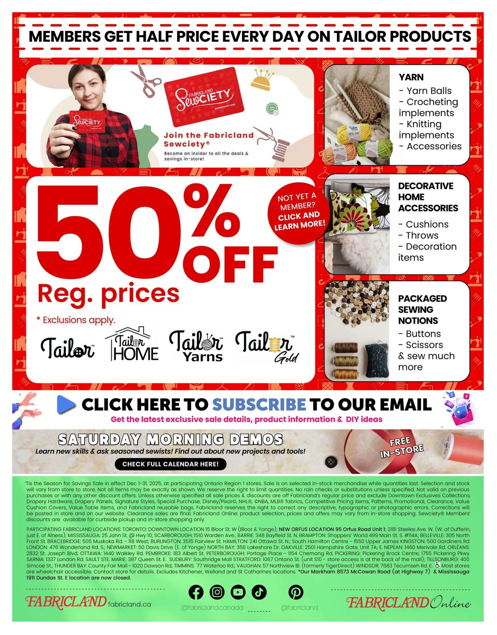 Fabricland Sales from December 1 to December 31 2025 - flyer page 12