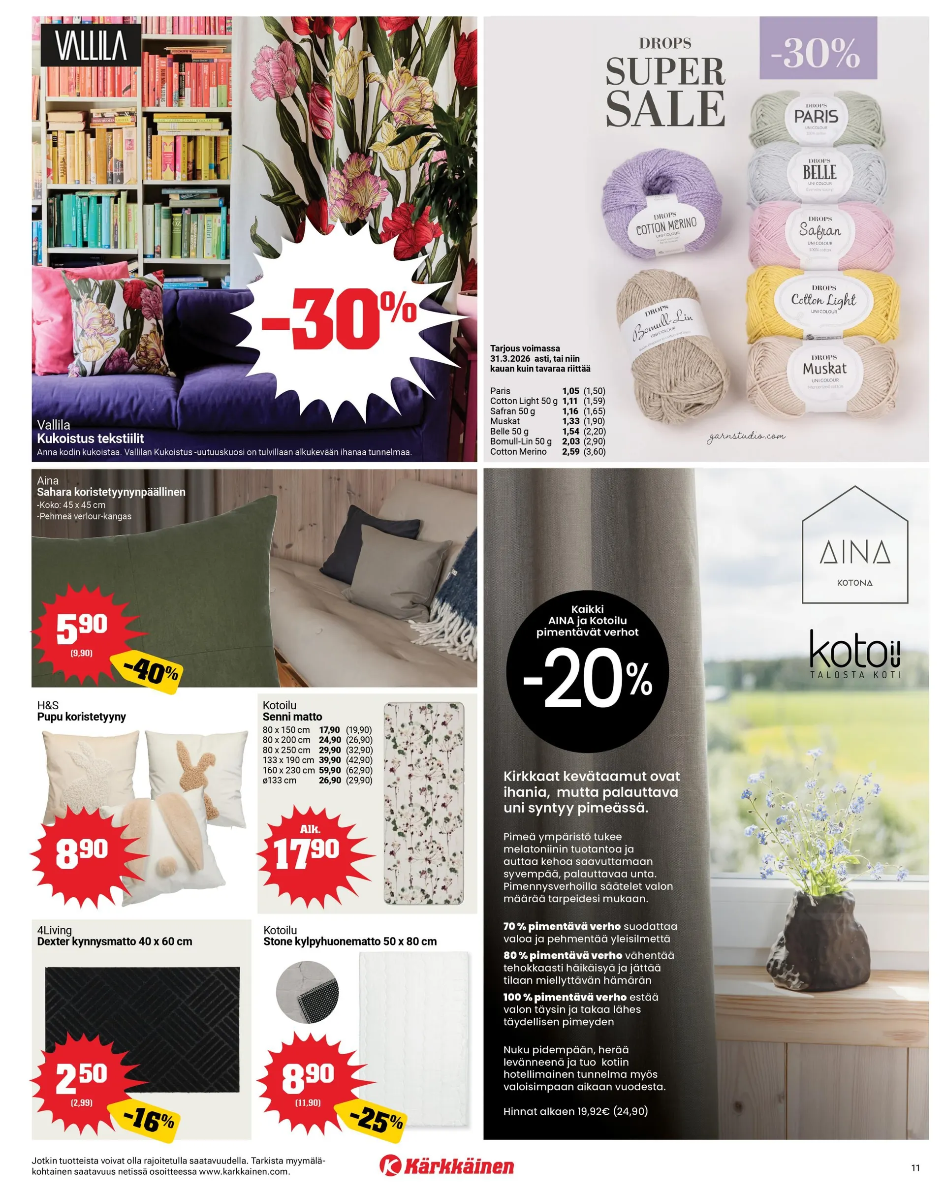  Kaupan Kärkkäinen uusimmat tarjoukset voimassa alkaen 1. maaliskuuta - 31. maaliskuuta 2026 - Tarjouslehti sivu 11