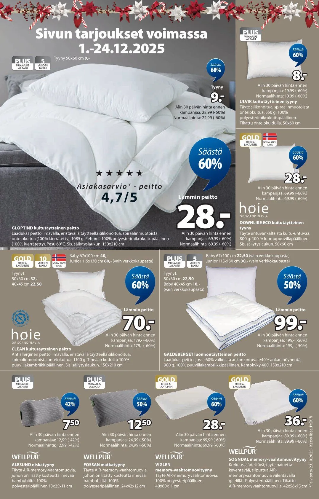 JYSK Tarjoukset voimassa alkaen 1. joulukuuta - 10. joulukuuta 2025 - Tarjouslehti sivu 11