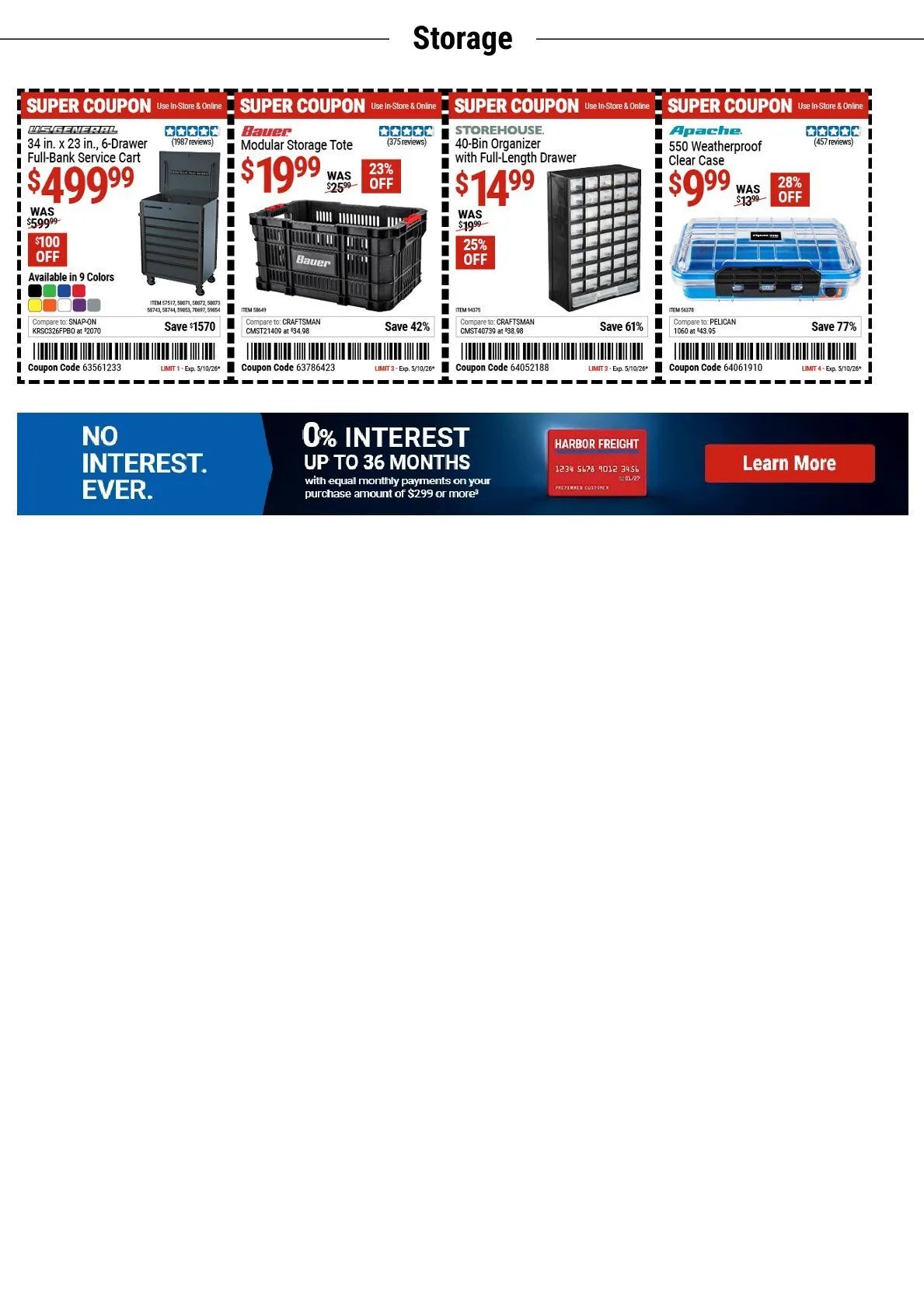 Weekly promotion  Harbor Freight weekly ads spanning from April 27 to May 10 2026 - Page 10 for Catalogue 365