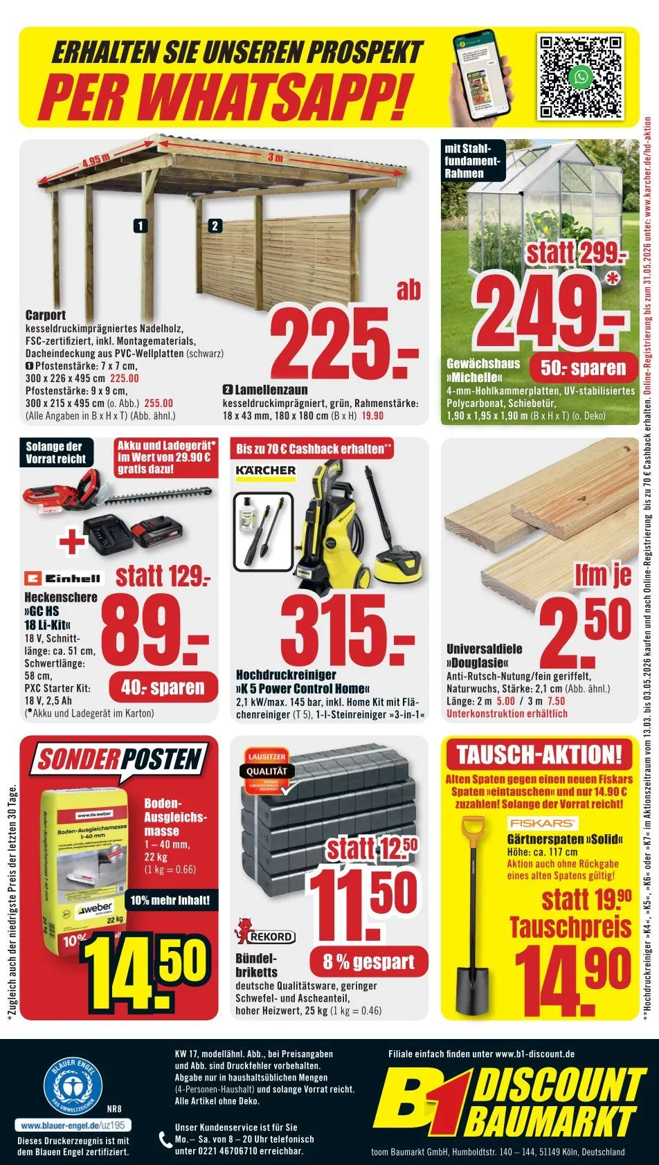 B1 Discount Baumarkt Angebote von 18. April bis 24. April 2026 - Prospekt seite 12