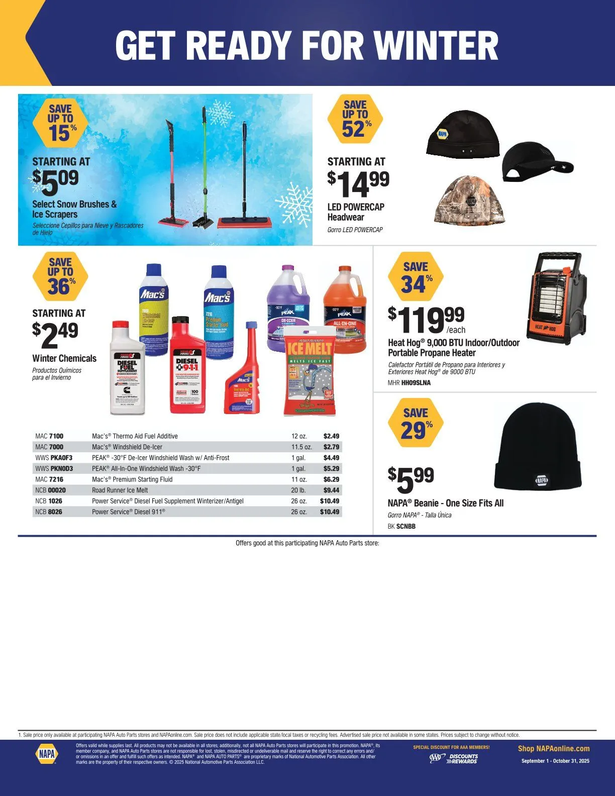 NAPA Auto Parts flyers from September 1 to October 31 2025 - flyer page 12