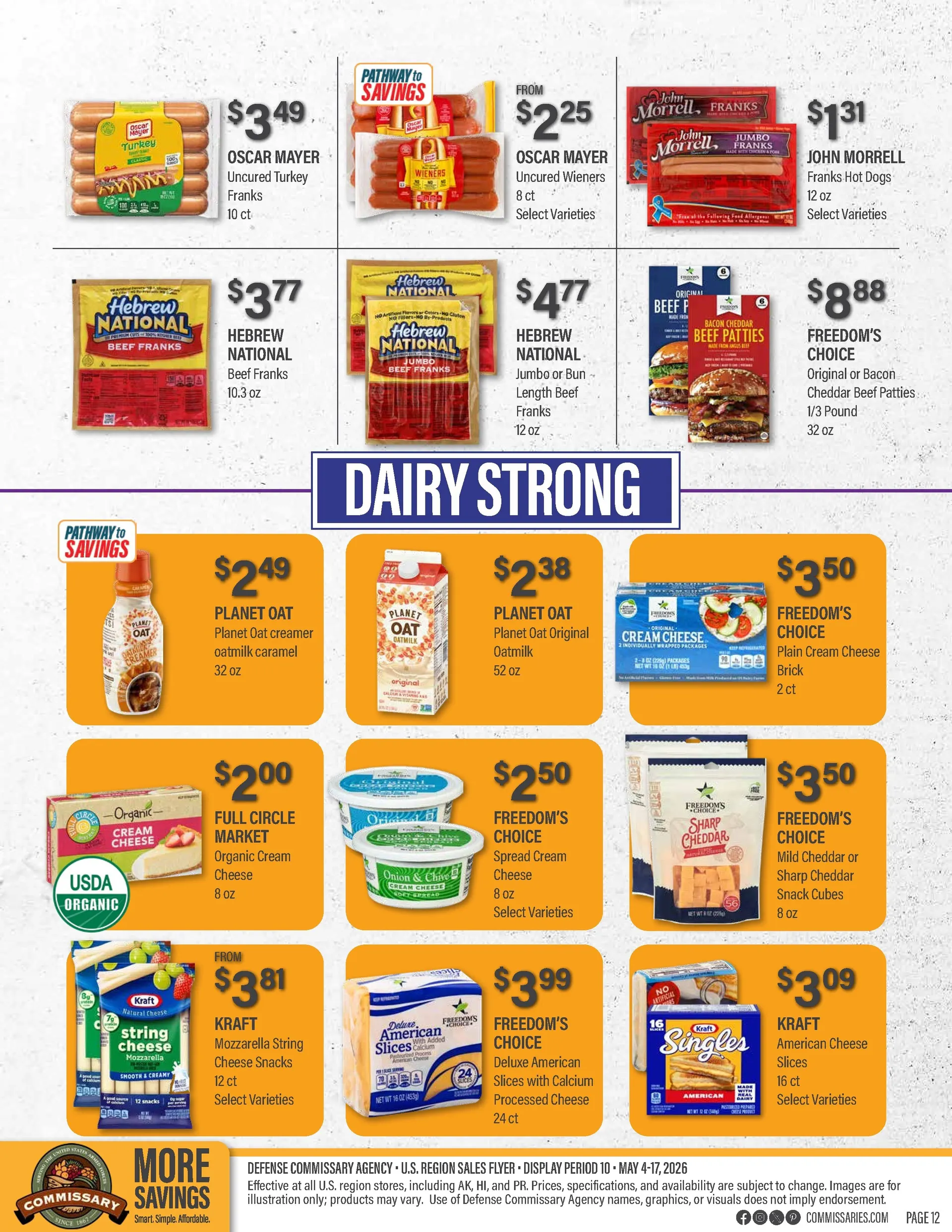 Weekly promotion Commissary Sales spanning from May 4 to May 17 2026 - Page 12 for Catalogue 365