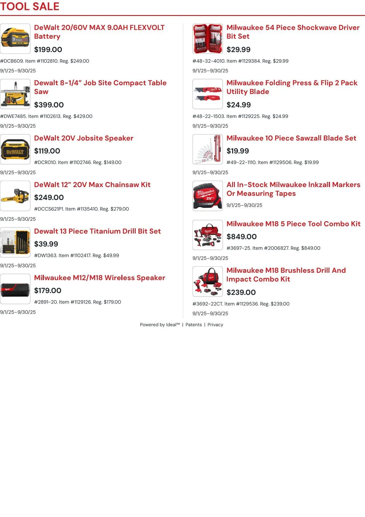 Weekly promotion L&M Fleet Supply Sales spanning from September 24 to September 30 2025 - Page 12 for Catalogue 365