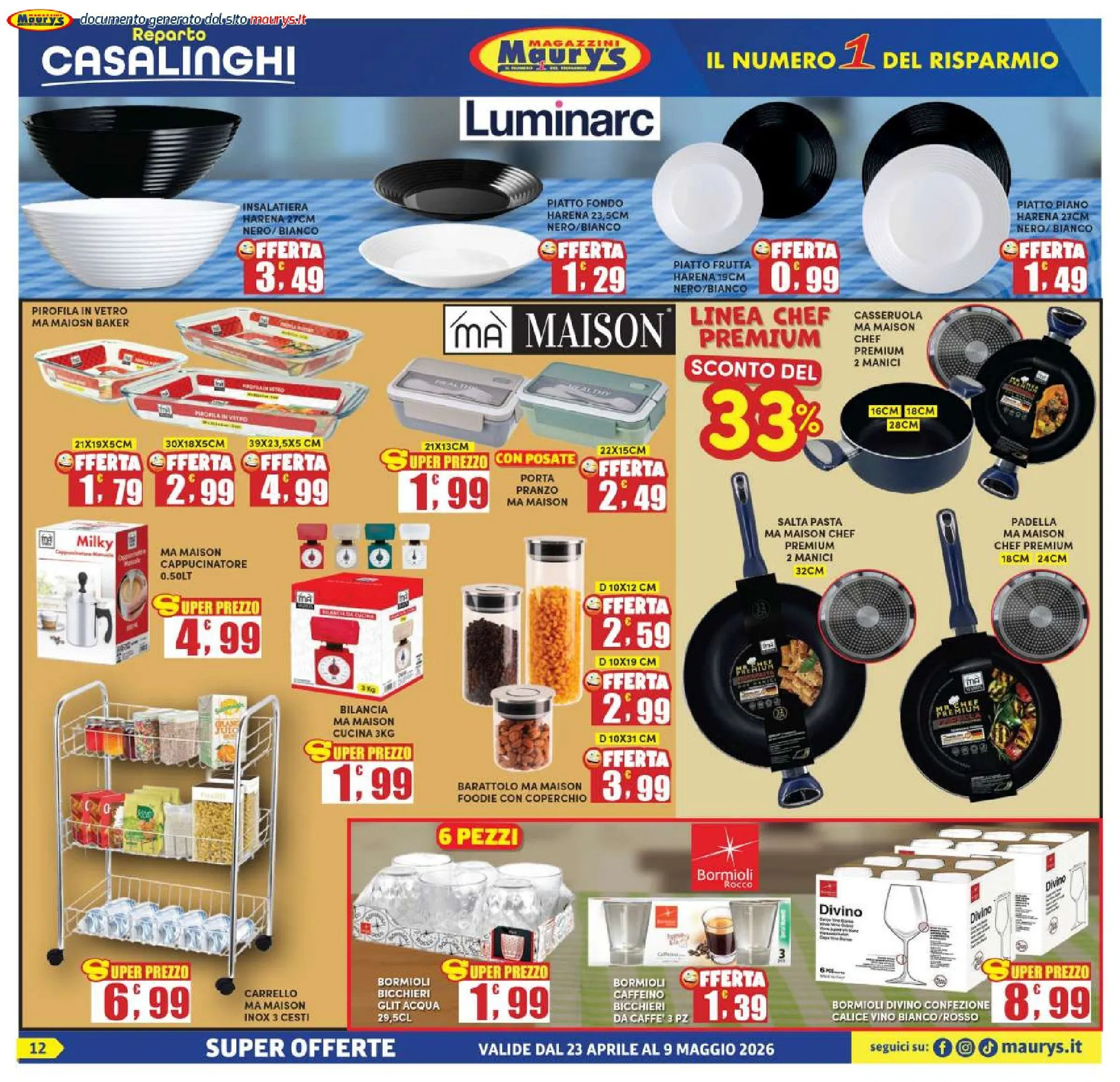 Maury Volantino da 23 aprile a 9 maggio di 2026 - Pagina del volantino 12