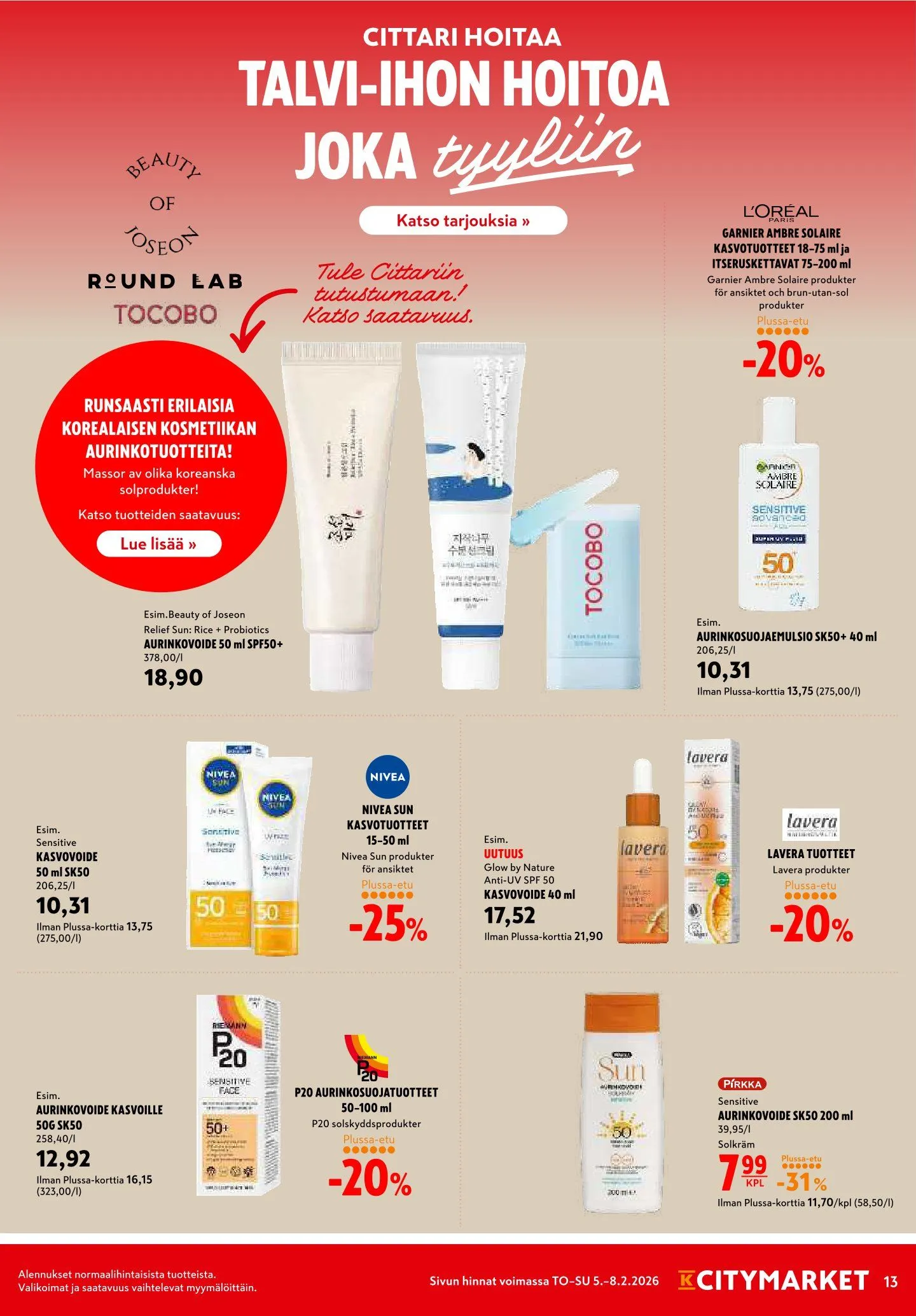 Kaupan K-Citymarket uusimmat tarjoukset voimassa alkaen 4. helmikuuta - 8. helmikuuta 2026 - Tarjouslehti sivu 13
