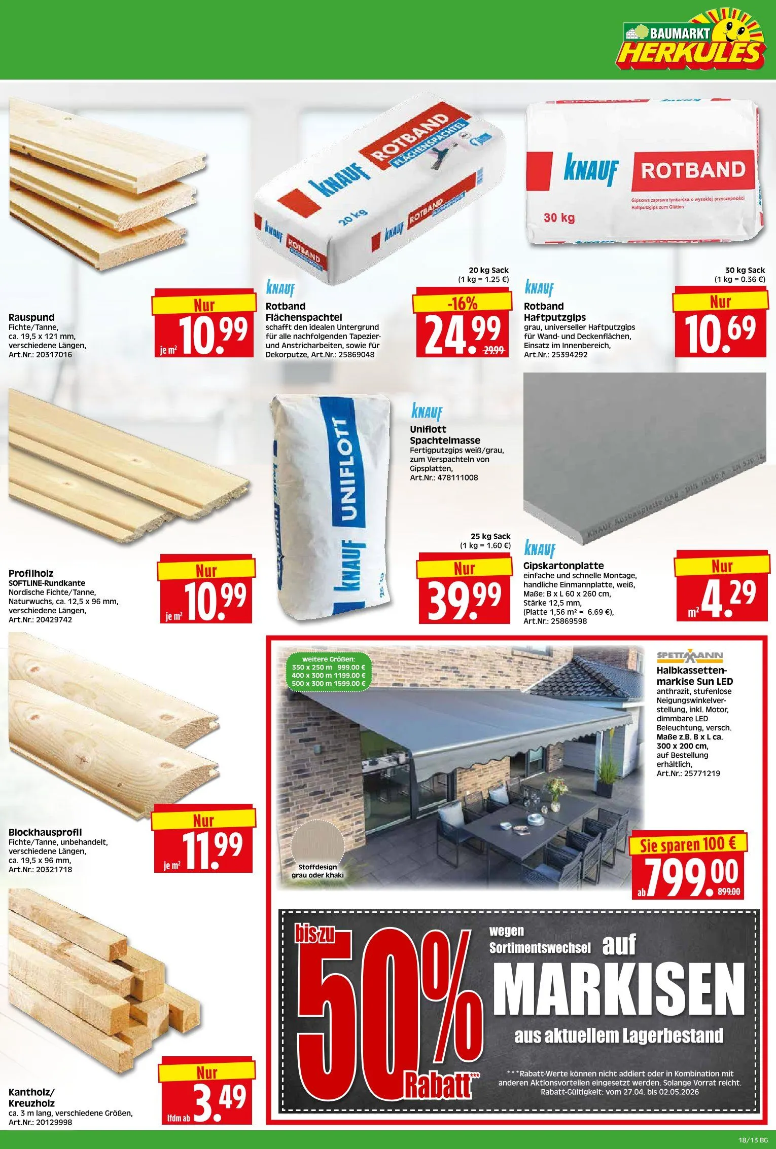 Herkules Baumarkt Angebote von 27. April bis 2. Mai 2026 - Prospekt seite 13