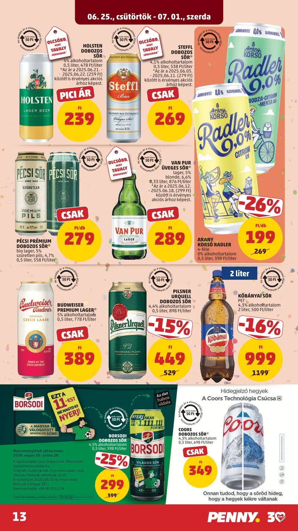 Katalógus  Penny Market legfrissebb ajánlatai június 25.-tól július 1.-ig 2026. - Oldal 13