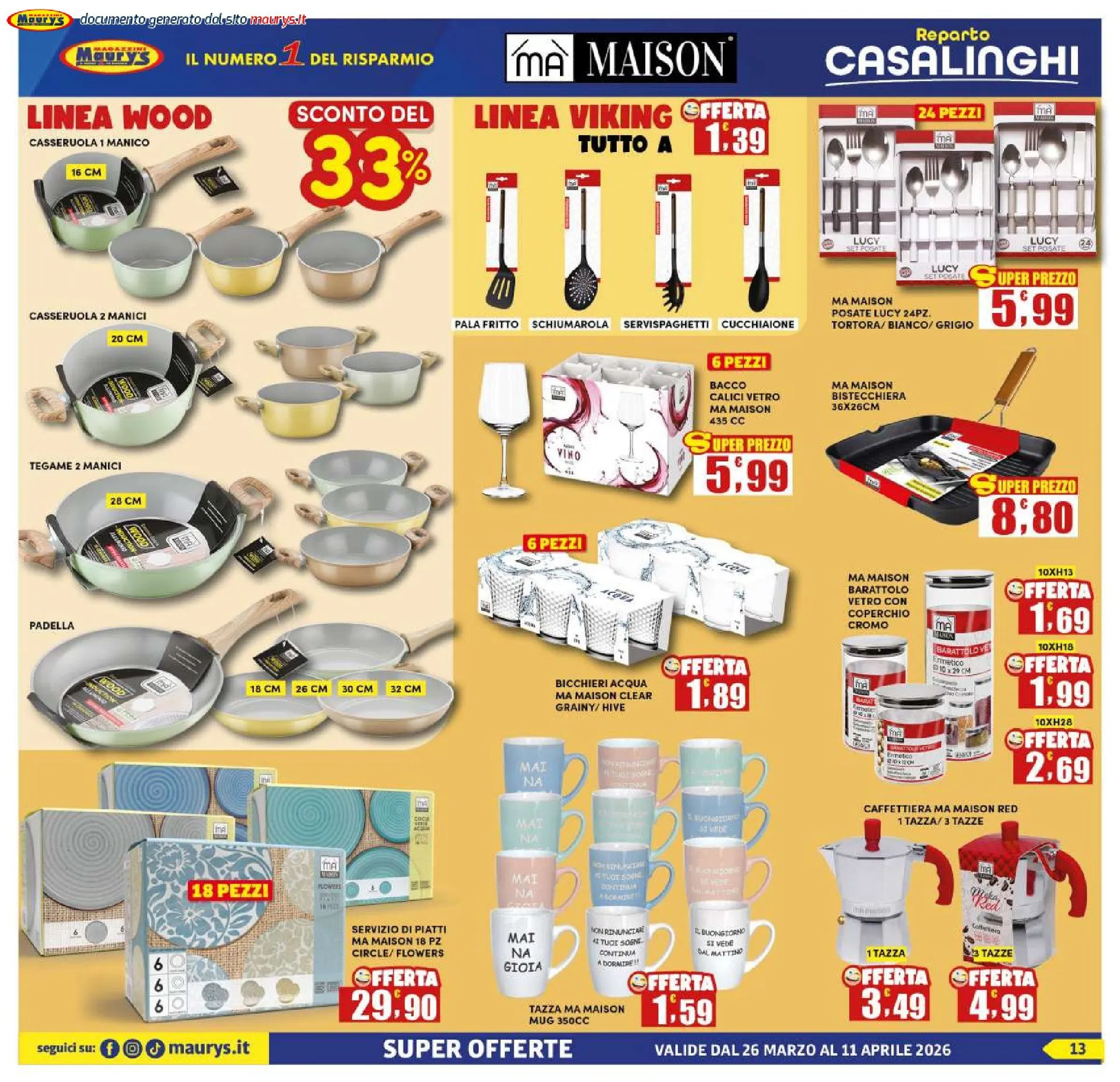Maury's Volantino da 30 marzo a 6 aprile di 2026 - Pagina del volantino 13