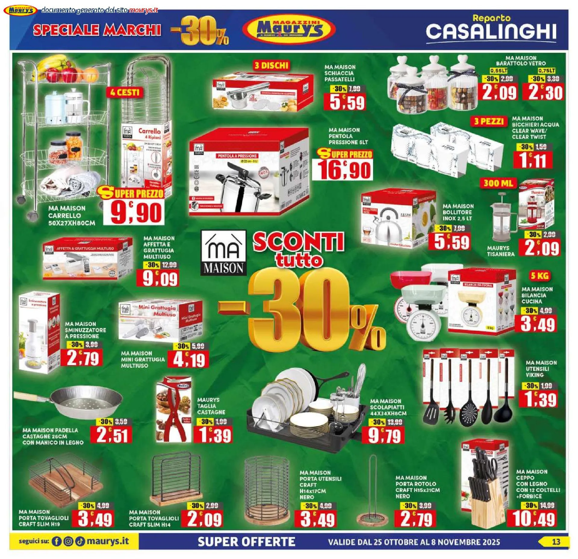 Maury's Volantino da 25 ottobre a 8 novembre di 2025 - Pagina del volantino 13