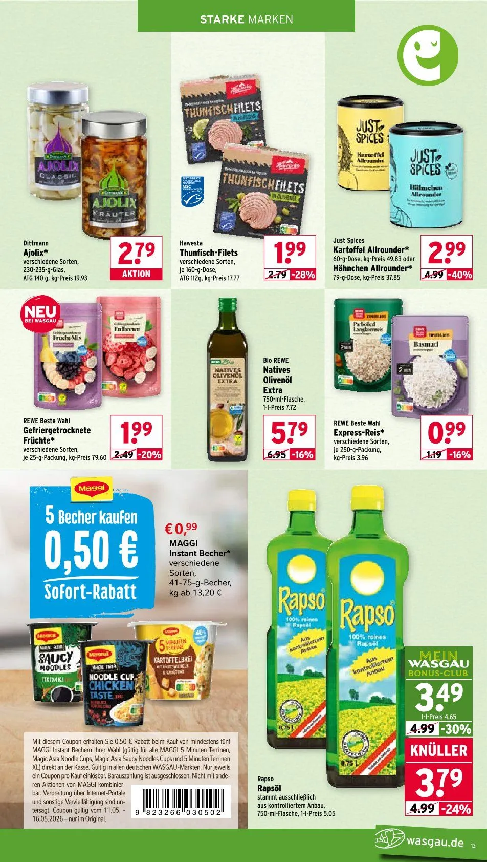  Wasgau Angebote von 11. Mai bis 16. Mai 2026 - Prospekt seite 13