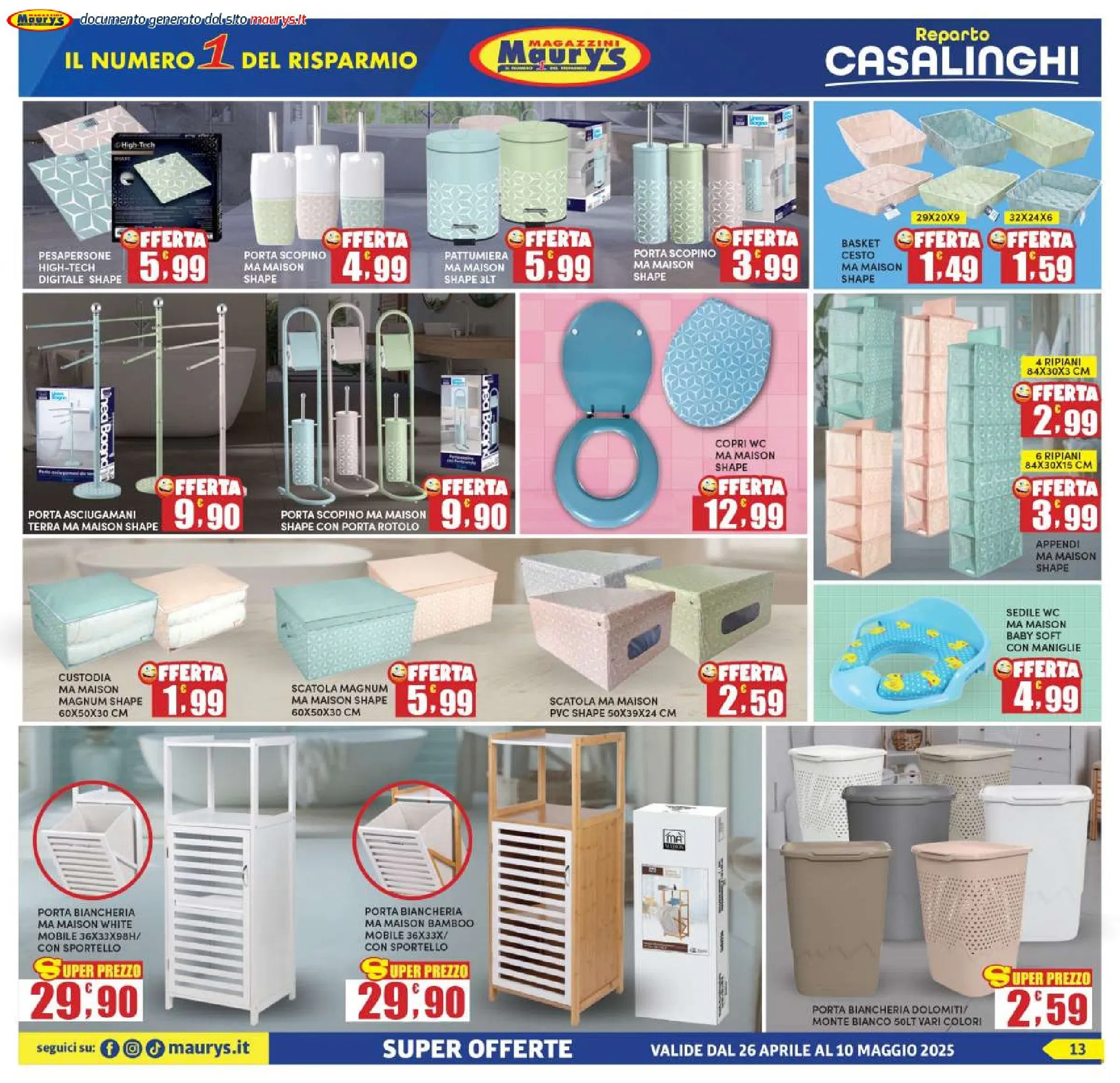 Volantini Maury's da 26 aprile a 11 maggio di 2025 - Pagina del volantino 13