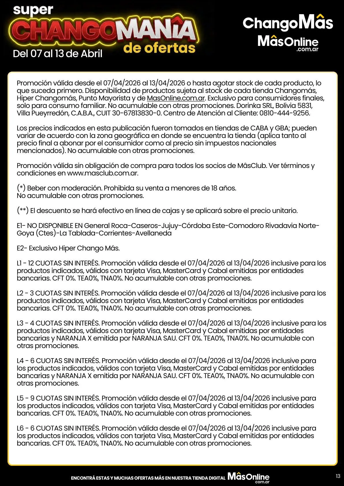 Ofertas de Changomas  Ofertas 7 de abril al 13 de abril 2026 - Página 13 del catálogo