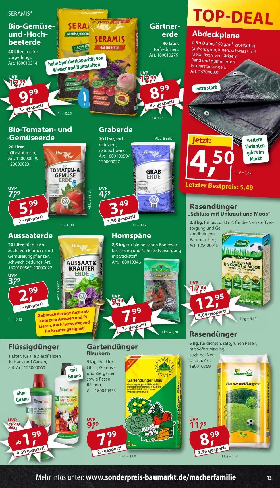 Sonderpreis-Baumarkt Prospekte von 21. März bis 27. März 2026 - Prospekt seite 13