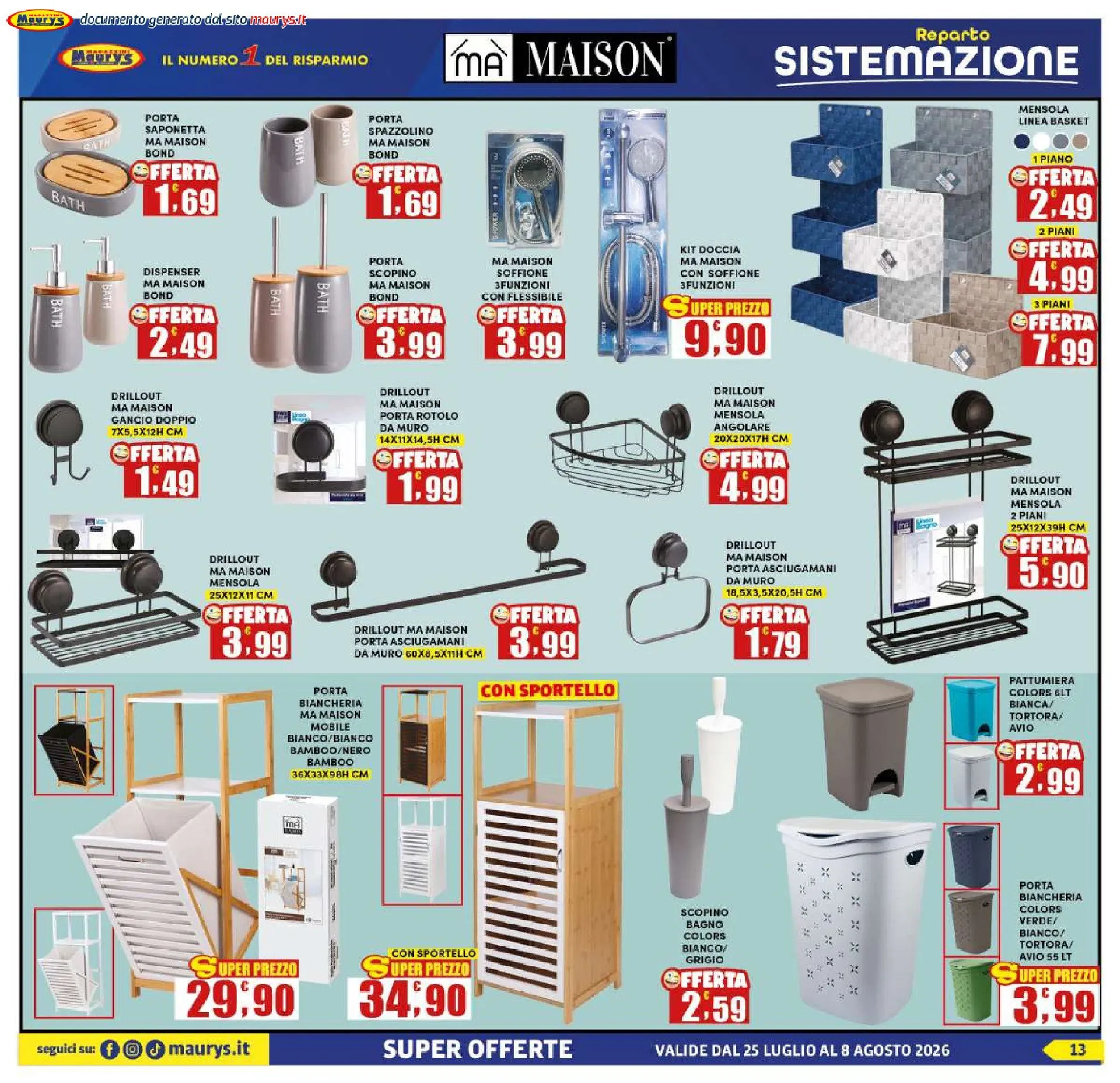 Volantini Maury's da 25 luglio a 8 agosto di 2026 - Pagina del volantino 13