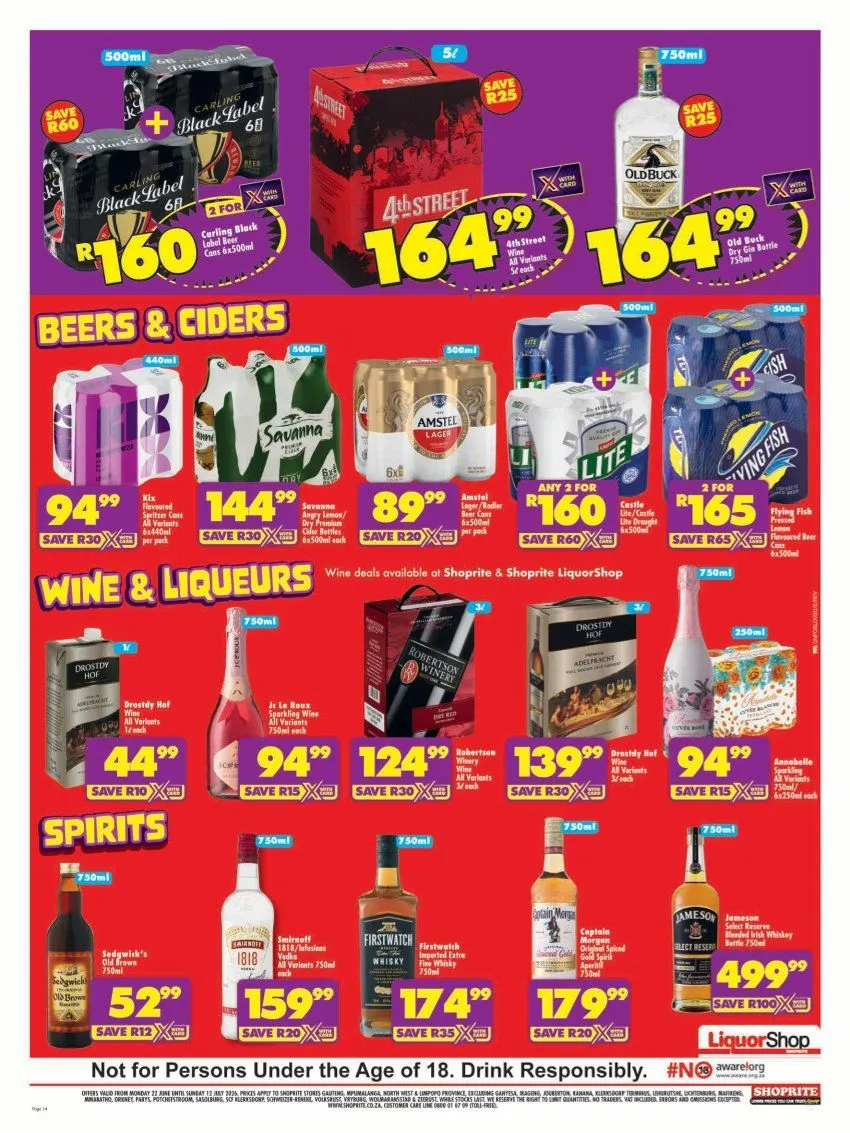 Shoprite Sales from 22 June to 12 July 2026 - Catalogue Page 14