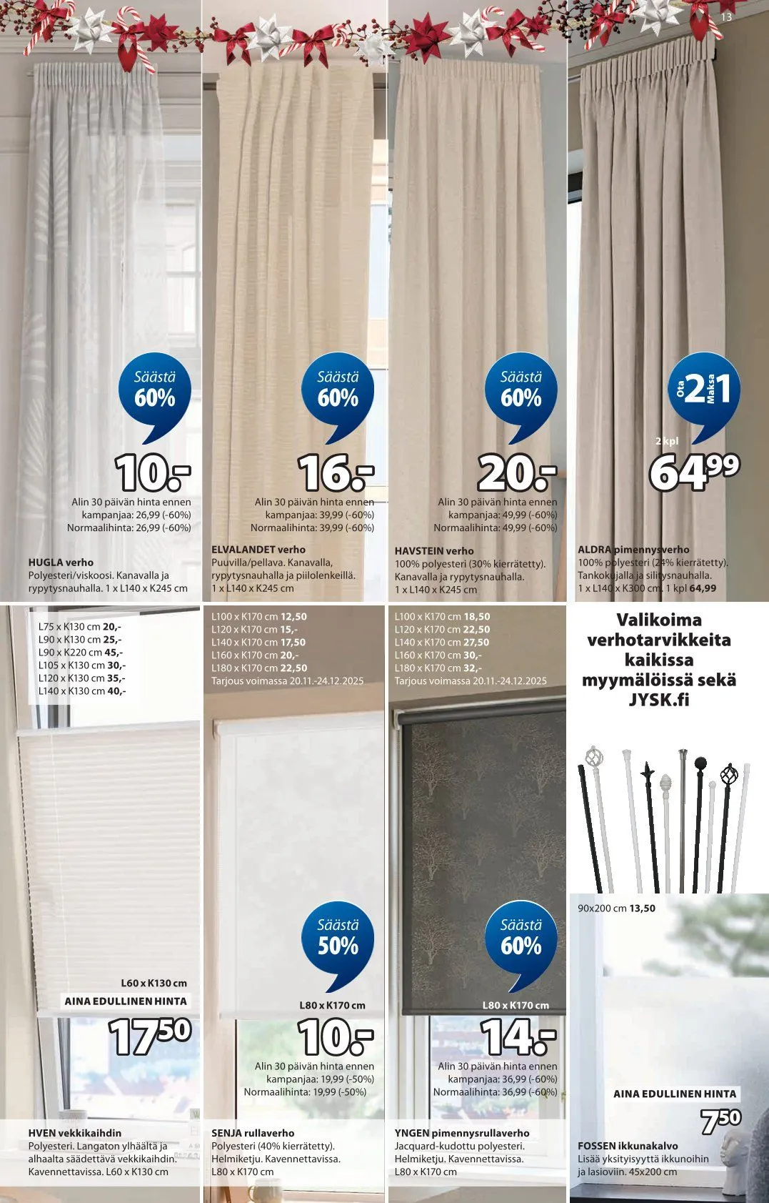 JYSK Tarjoukset voimassa alkaen 1. joulukuuta - 10. joulukuuta 2025 - Tarjouslehti sivu 13