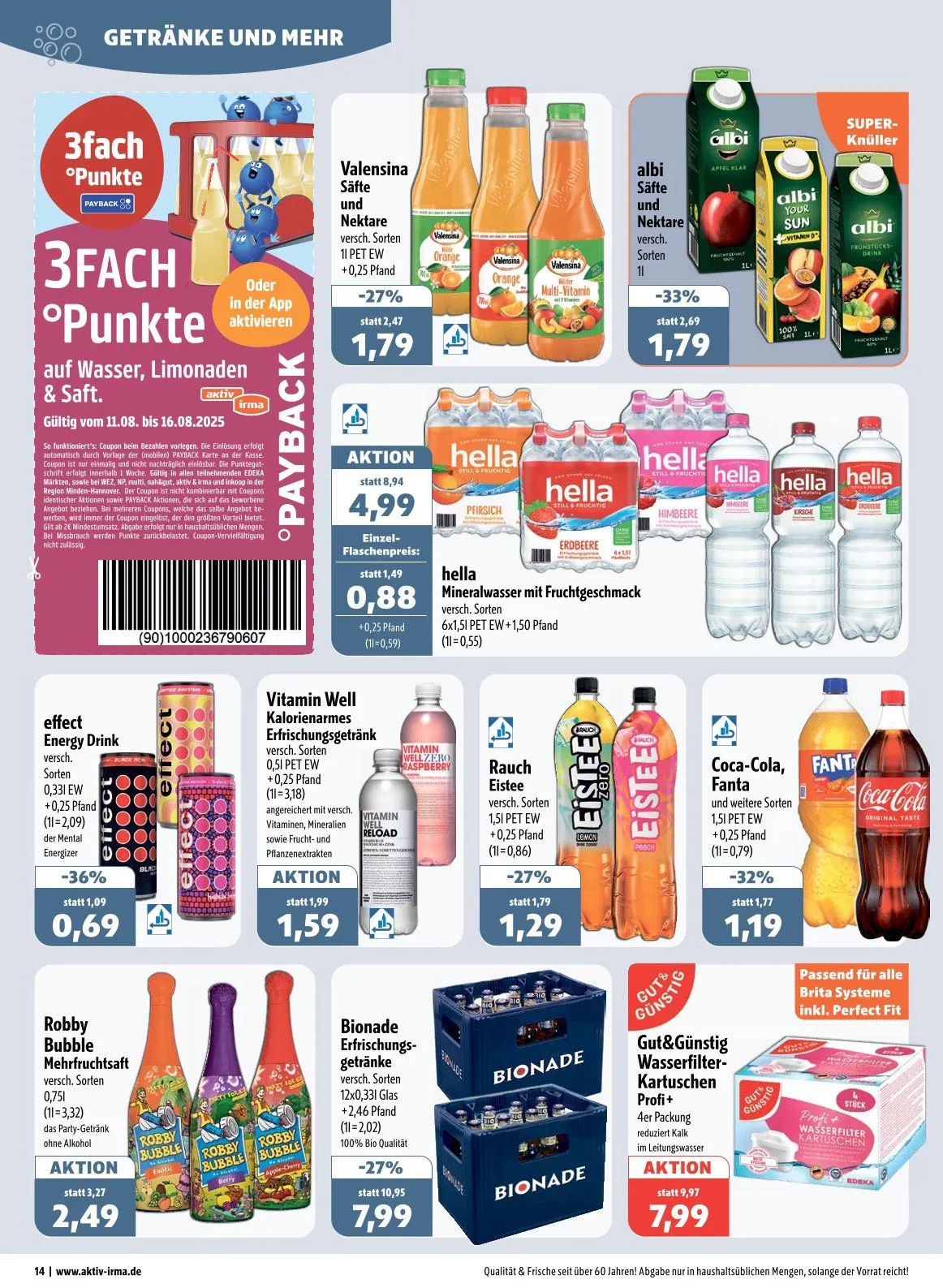 Aktiv Irma Prospekte  von 11. August bis 16. August 2025 - Prospekt seite 14