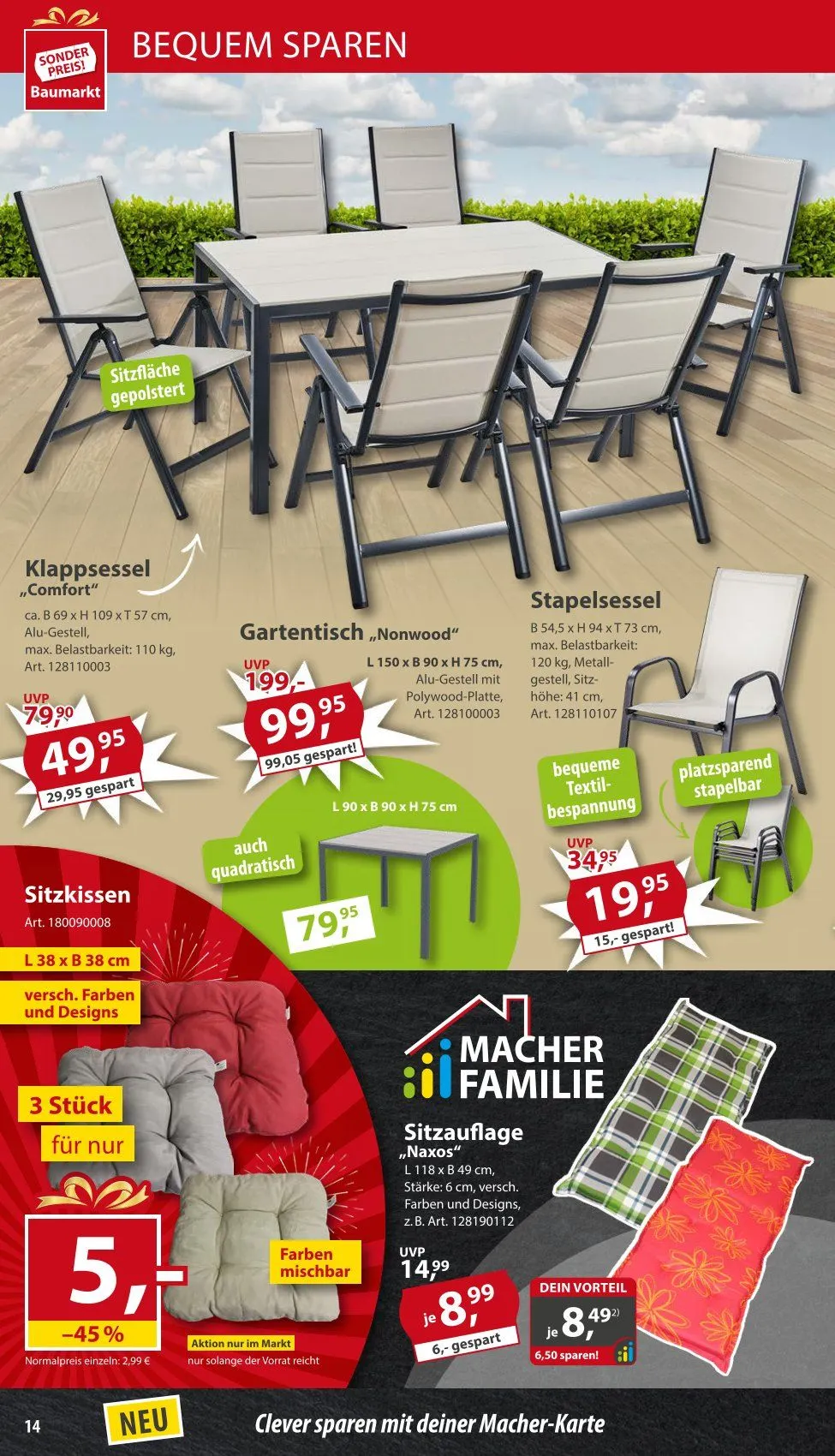  Sonderpreis-Baumarkt Prospekte  von 5. April bis 11. April 2025 - Prospekt seite 14