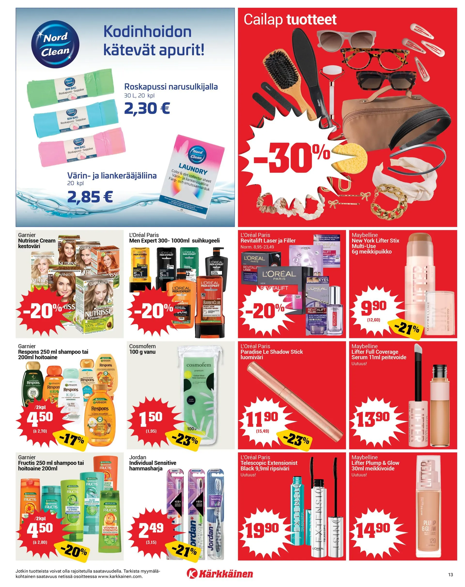 Kaupan Kärkkäinen uusimmat tarjoukset voimassa alkaen 1. maaliskuuta - 31. maaliskuuta 2026 - Tarjouslehti sivu 13