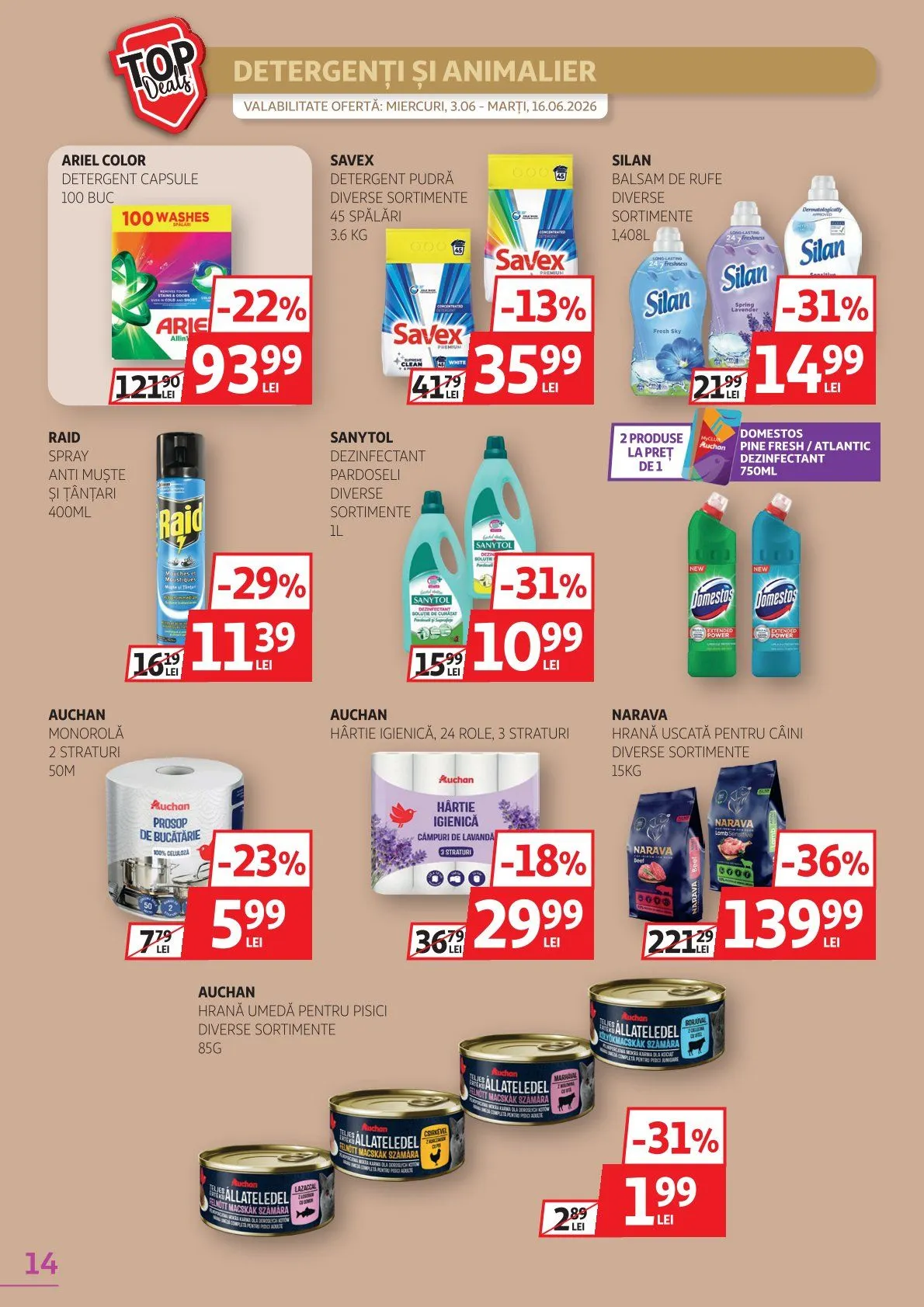 Catalog Auchan  de la 3 iunie până la 16 iunie 2026 - Revista Pagina 14