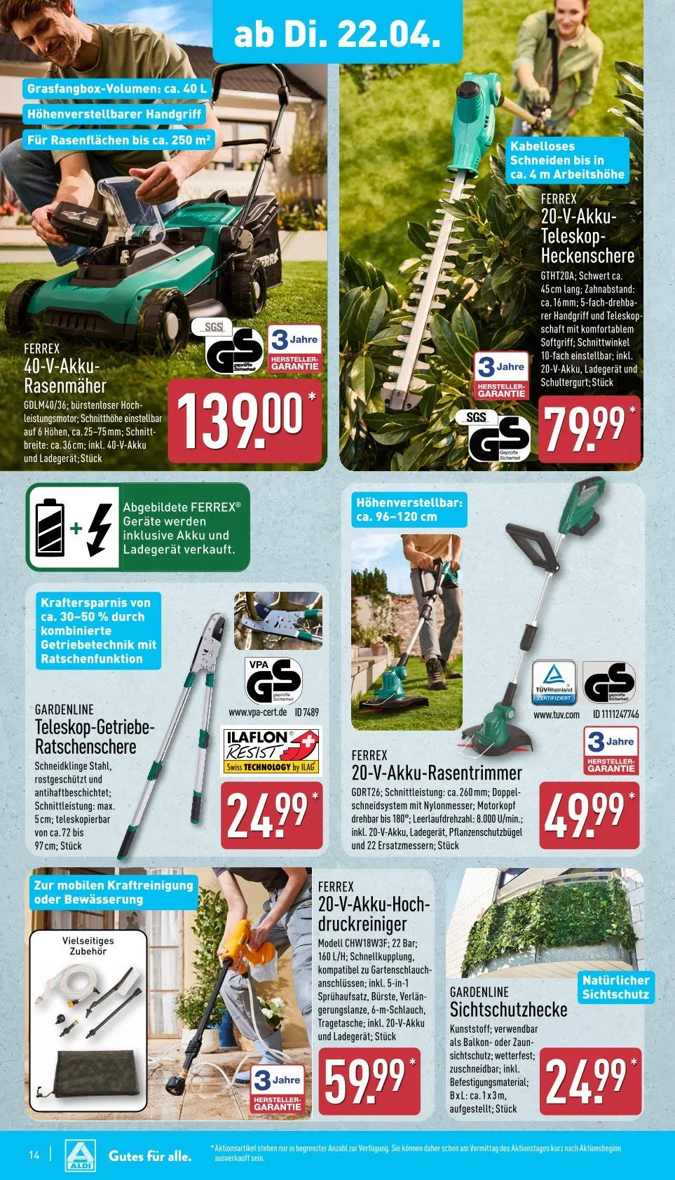 ALDI Aktuell Angebote von 22. April bis 26. April 2025 - Prospekt seite 14