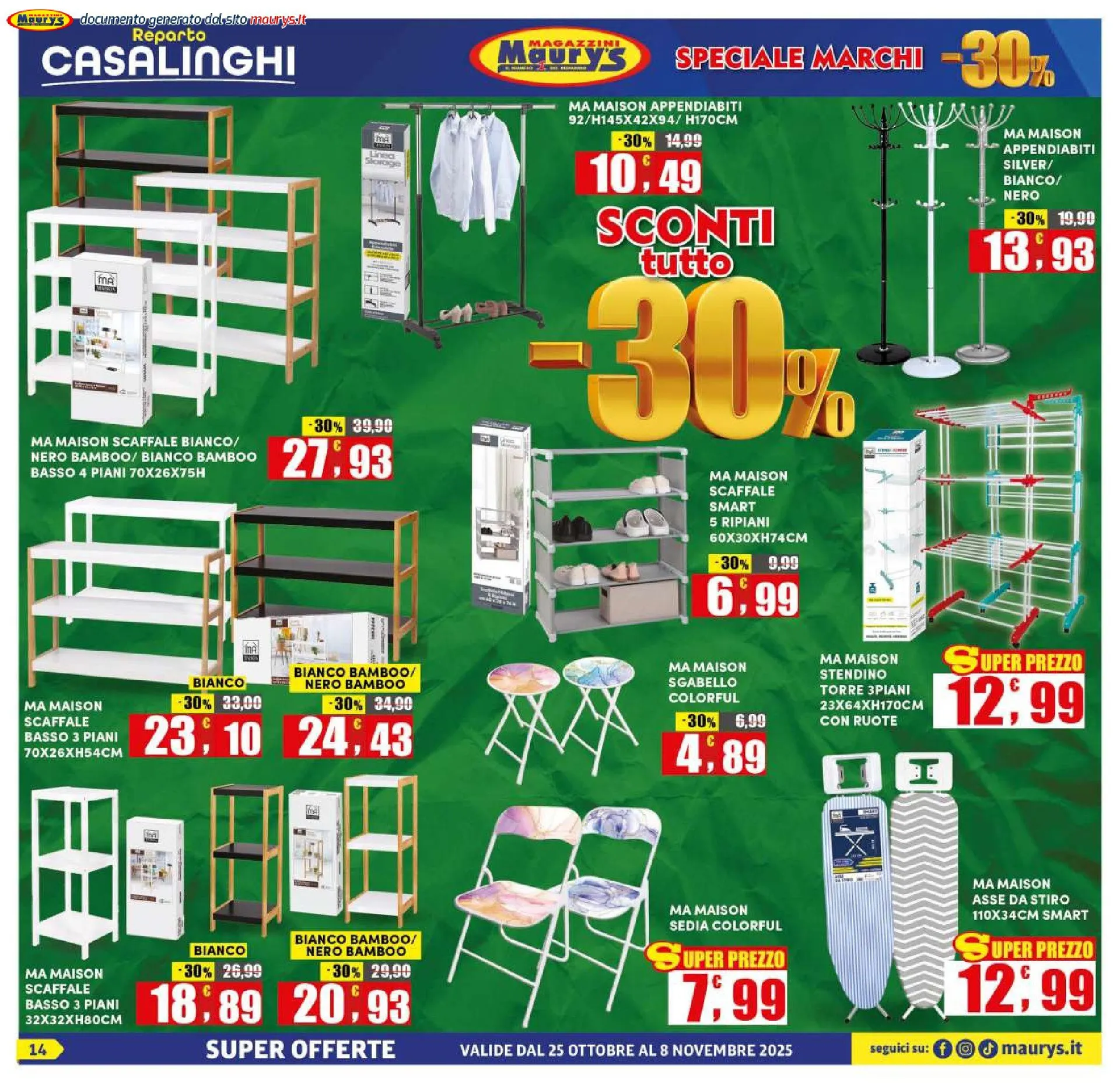 Maury's Volantino da 25 ottobre a 8 novembre di 2025 - Pagina del volantino 14